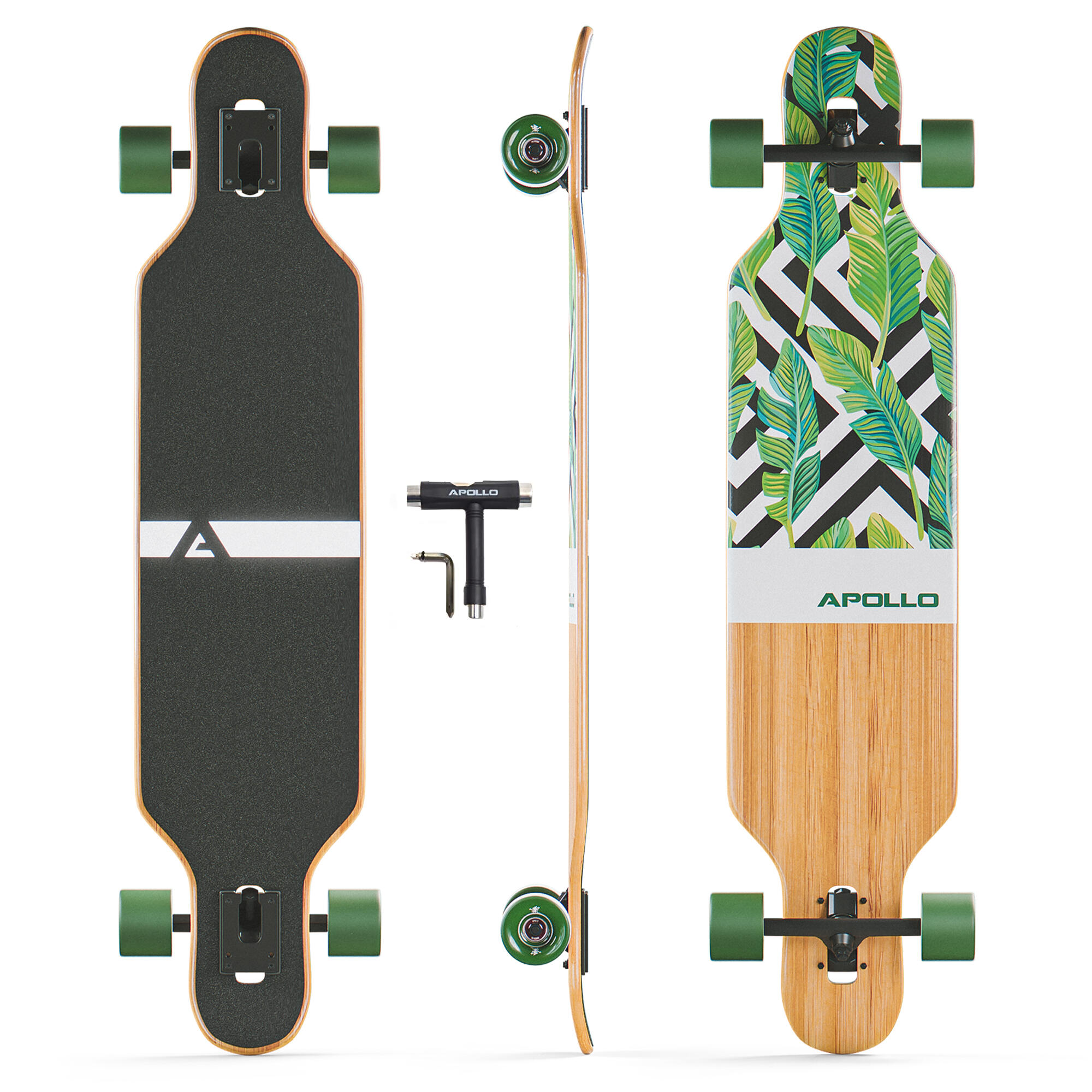 Longboard 39" Deskorolka Bambusowa dla Nastolatków i Dorosłych ABEC-9 Flex 2