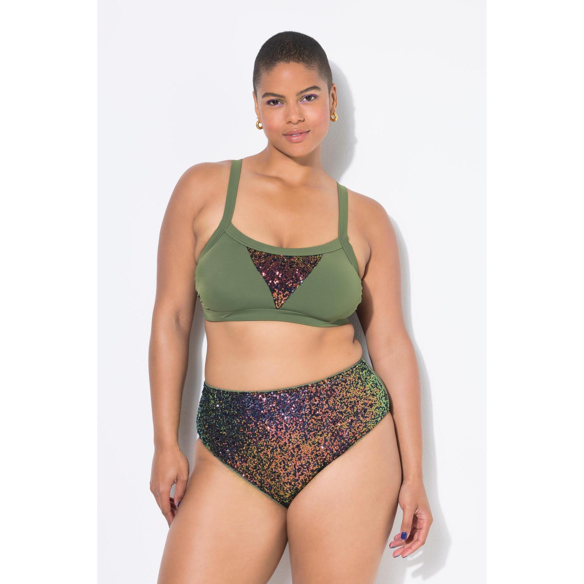 Damskie Figi od bikini wysoki stan cekiny