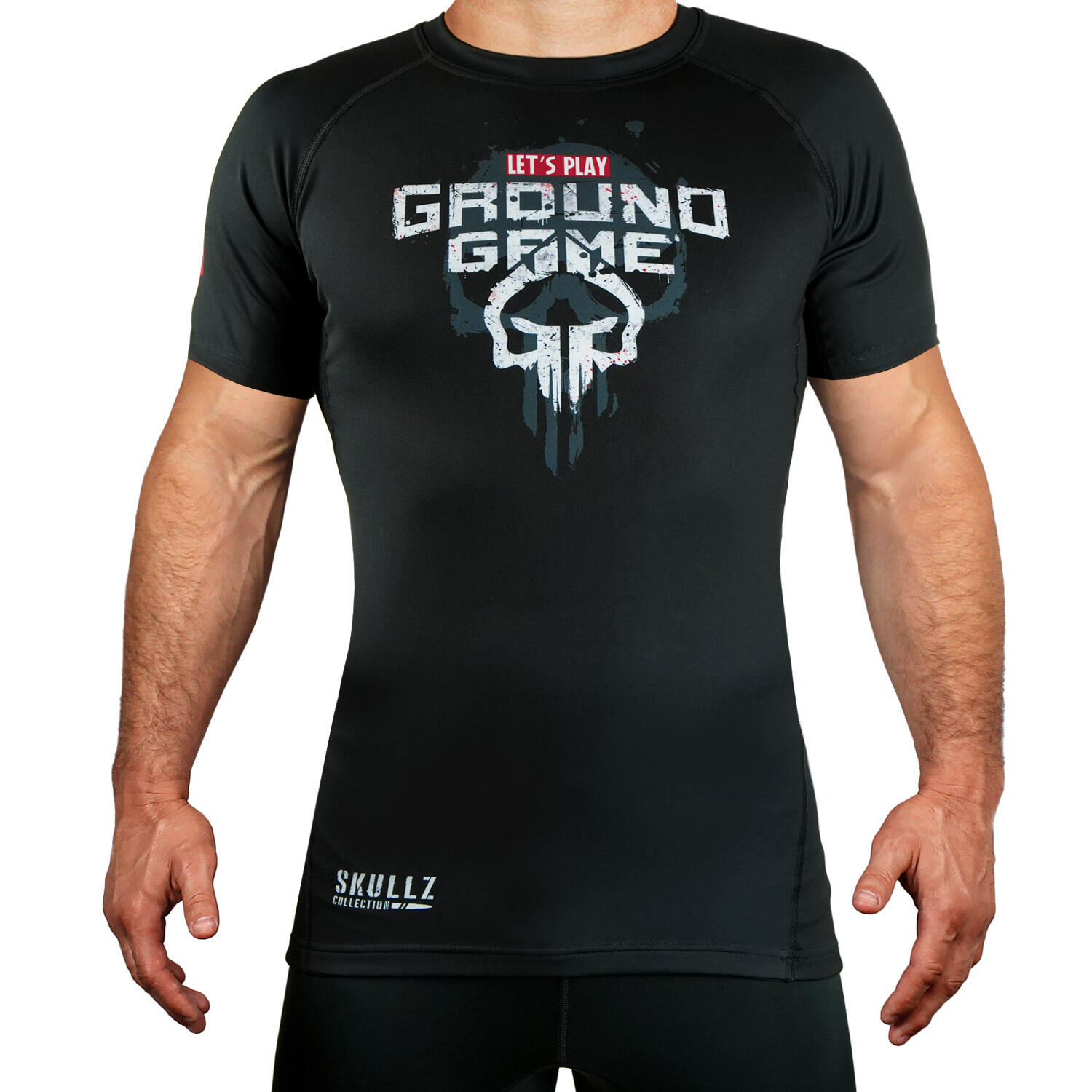 Rashguard do MMA/BJJ męski Ground Game Skullz z krótkim rękawem