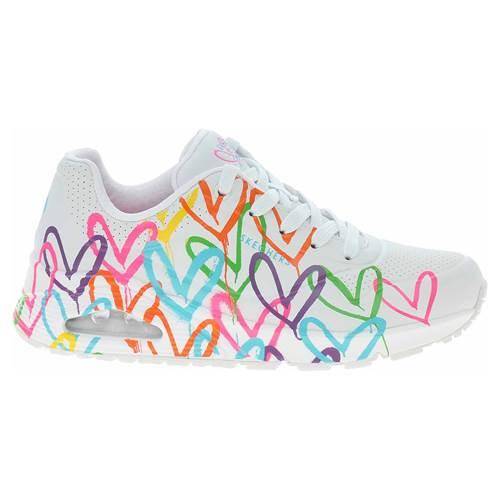 Damskie buty chodzenie Skechers Uno Highlight Love, białe
