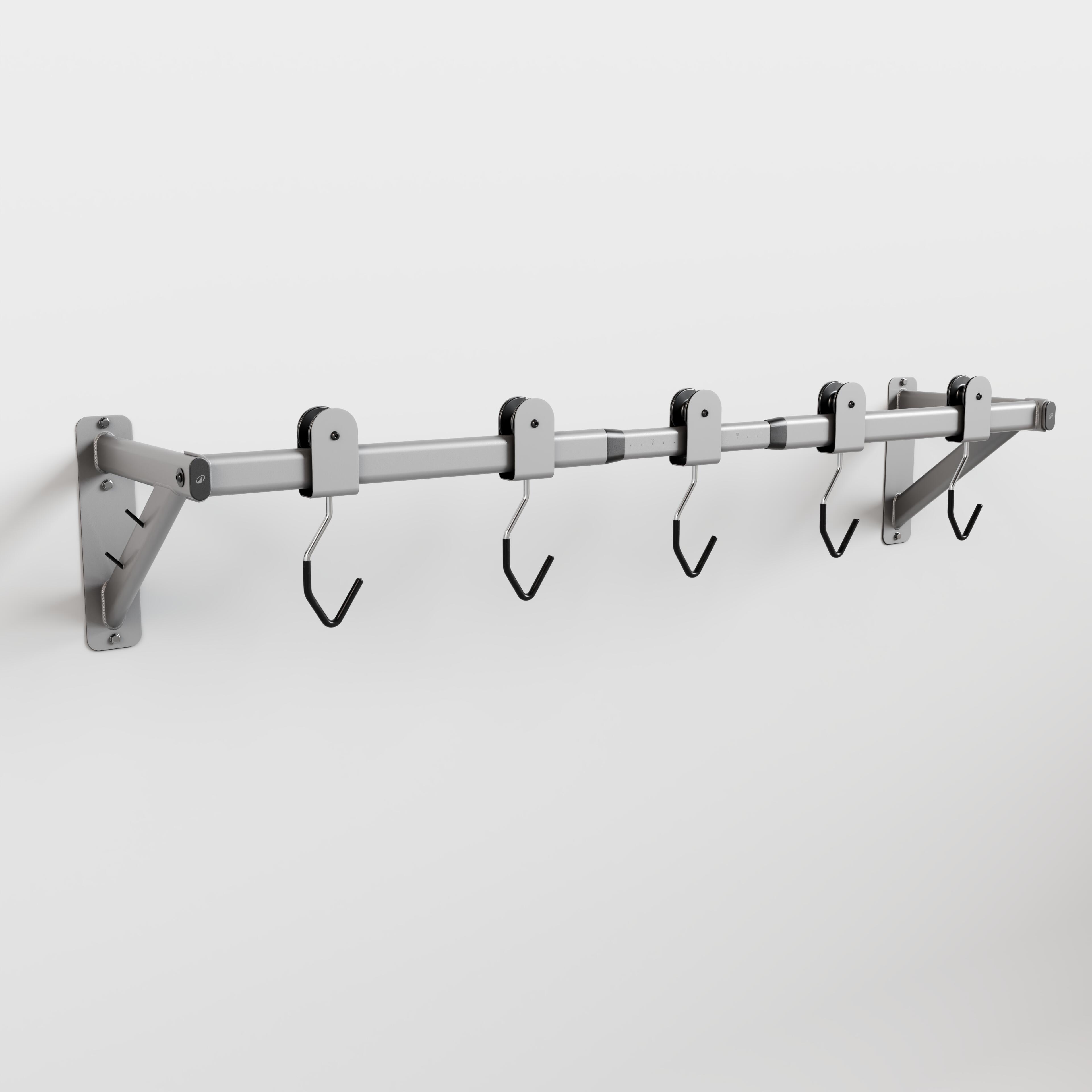 Wieszak ścienny Btwin 500 5 przesuwanych haków na 5 rowerów