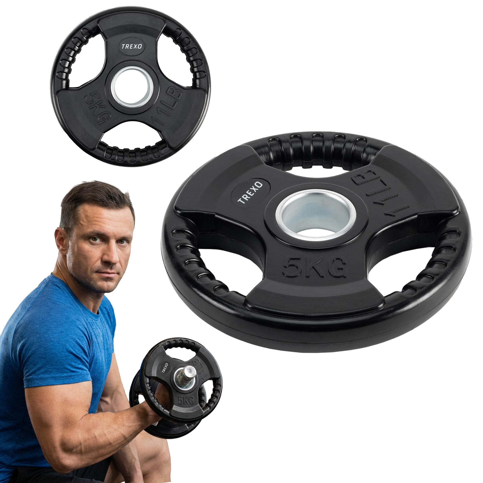 Obciążenie żeliwne ogumowane XTREXO RW5 5 kg