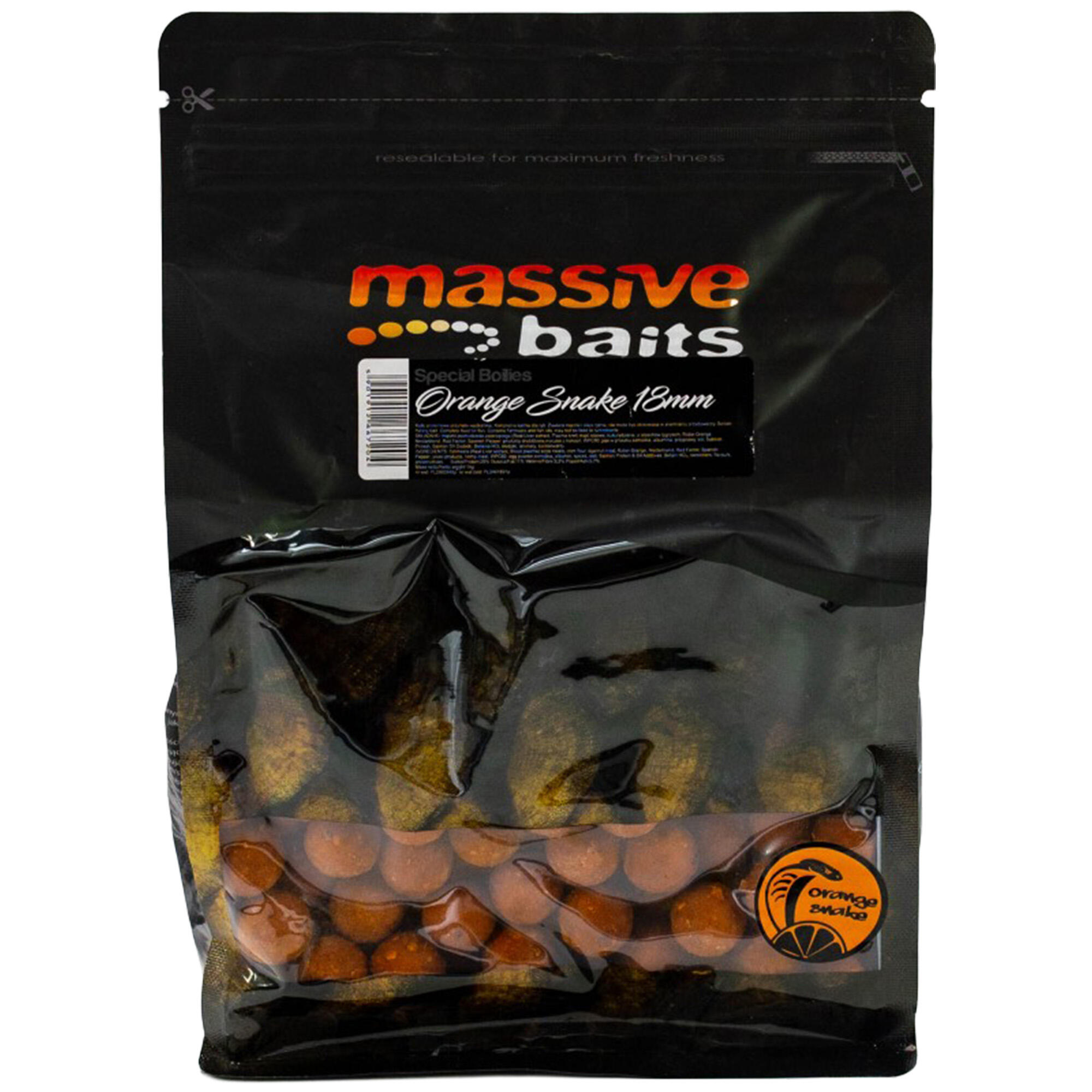 Kulki Massive Baits Top Shelf Boilies Orange Snake Robin Orange 18Mm 1Kg