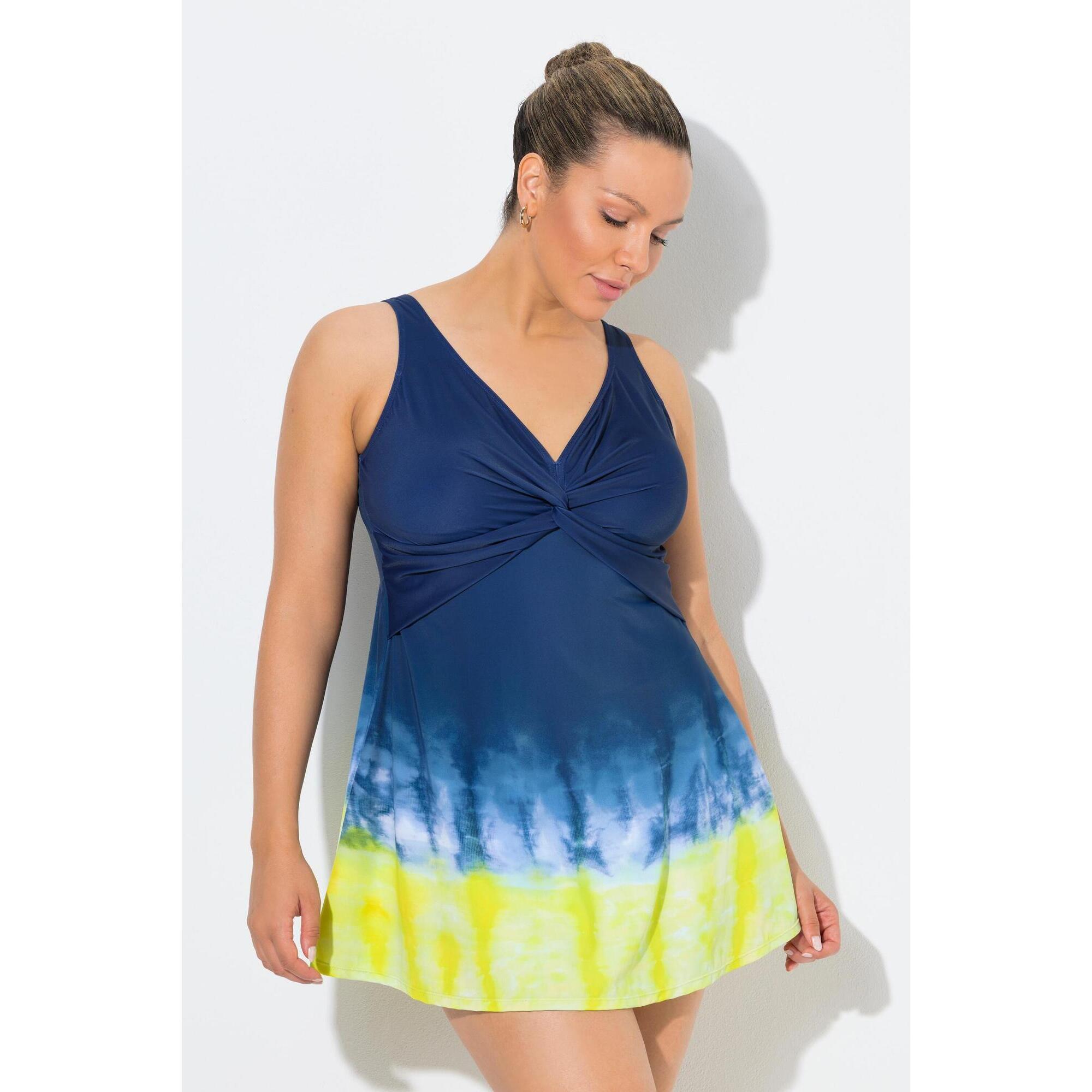 Damskie Sukienka kąpielowa nadruk batikowy miękkie miseczki marszczenia