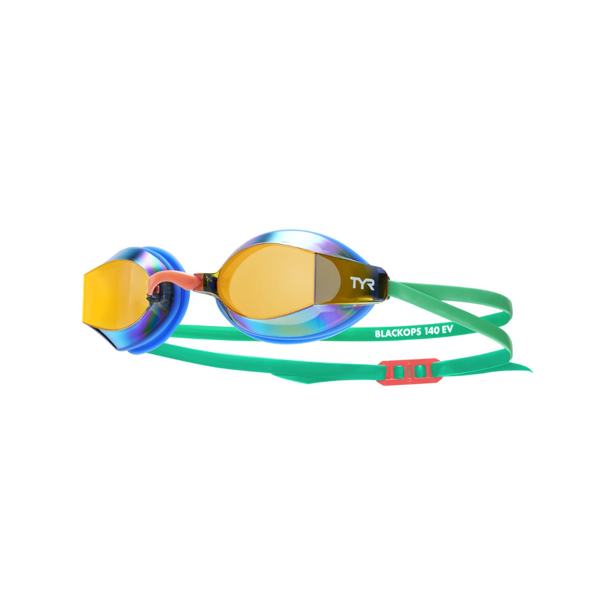 TYR Adults Black Ops 140 EV Mirrored Racing Goggles – Performance & Confort