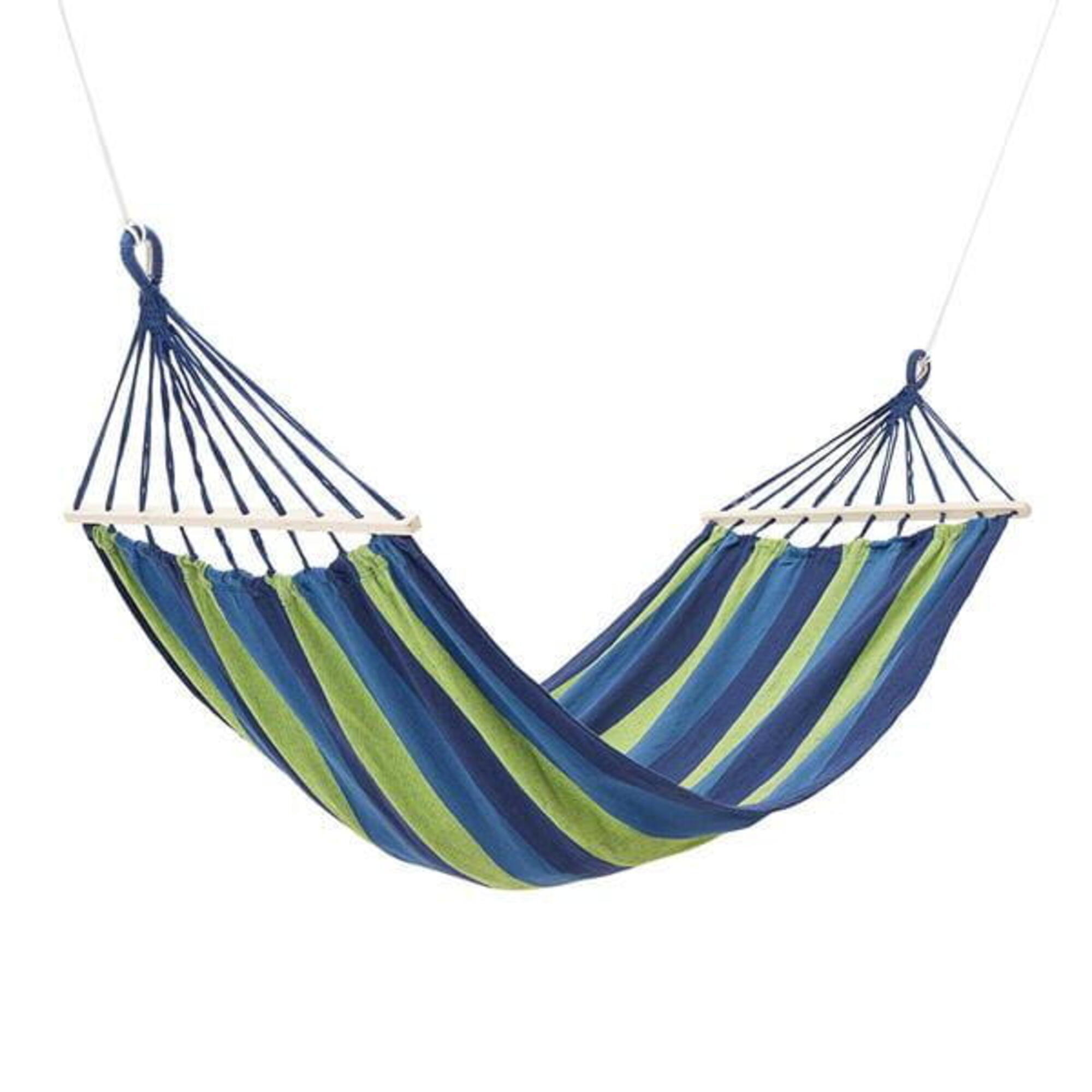 Hamak Z Drewnianą Belką 70Cm I Metalowym Uchwytem Nc9001 Niebieski