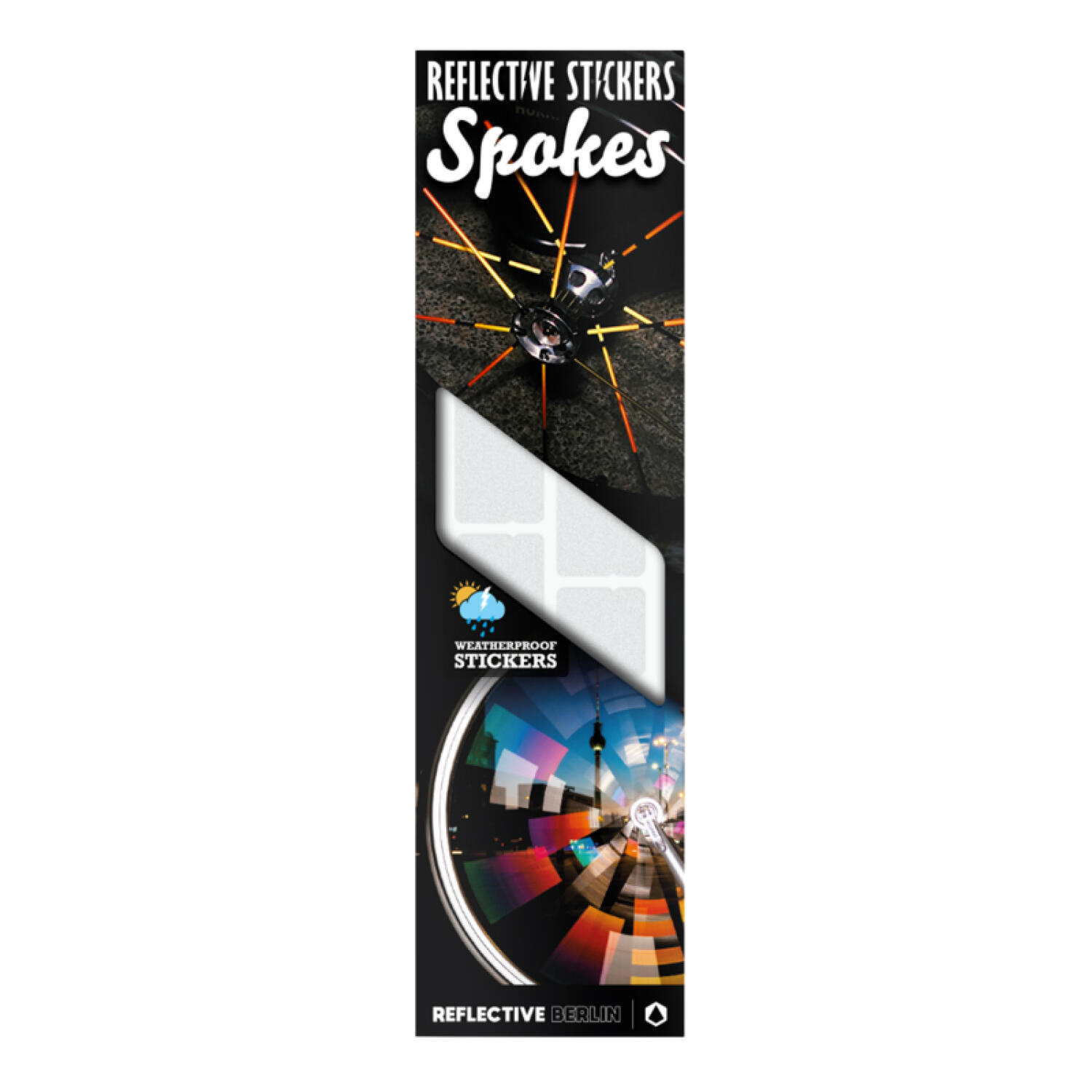 Zestaw 30 odblaskowych naklejek na koła rowerowe Reflective Berlin