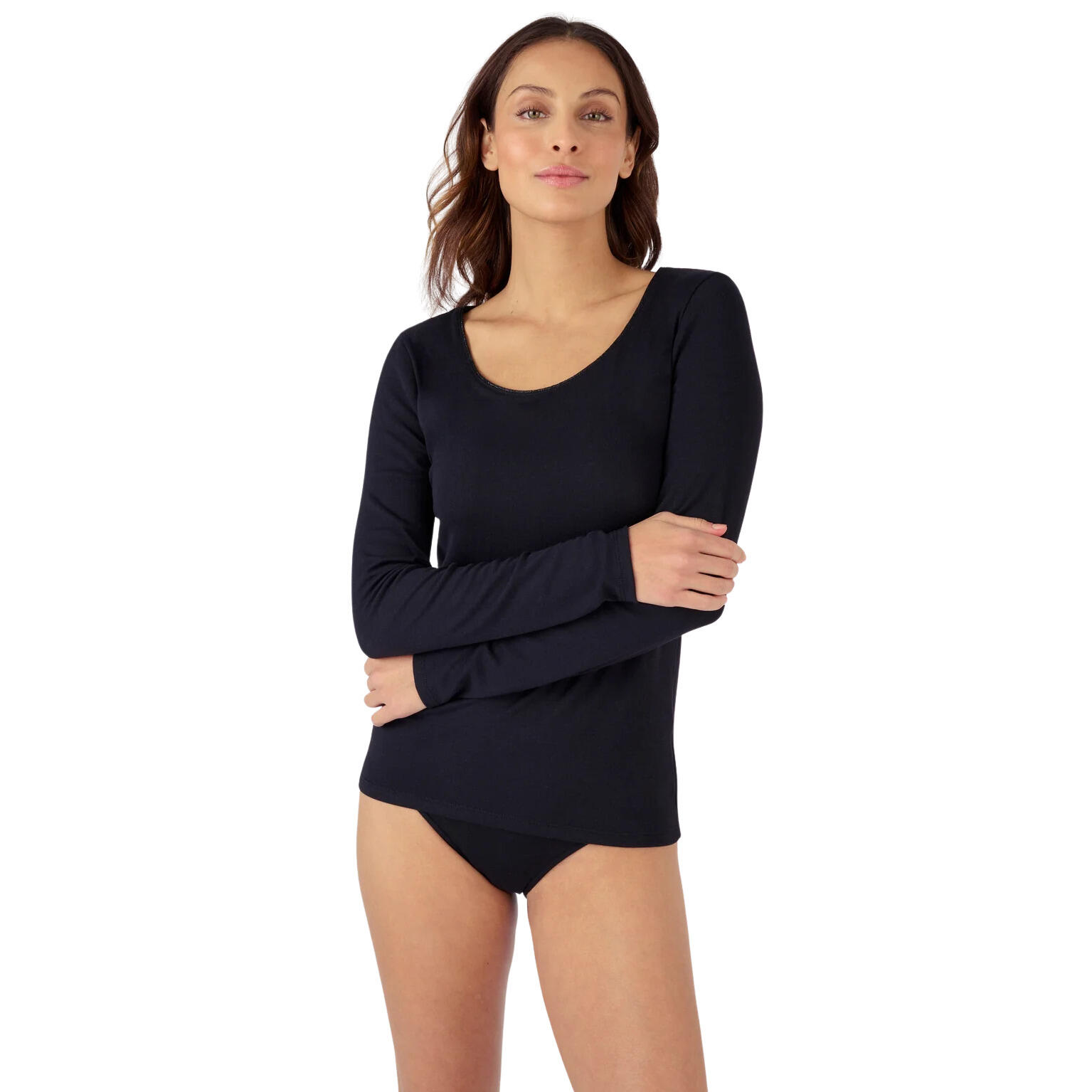 T-shirt damski z długim rękawem thermolactyl sensitive Damart