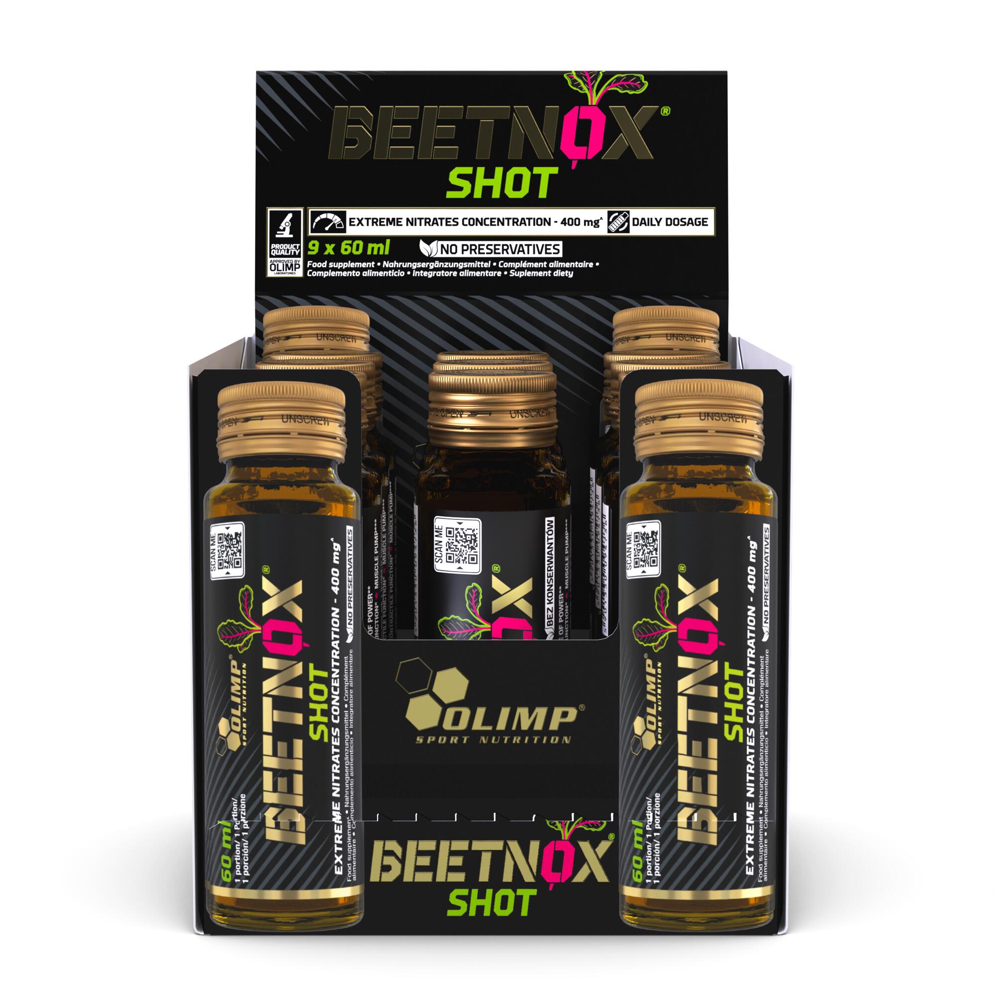 DISPLAY Sok z buraka Olimp BEETNOX® Shot - 9 x 60 ml