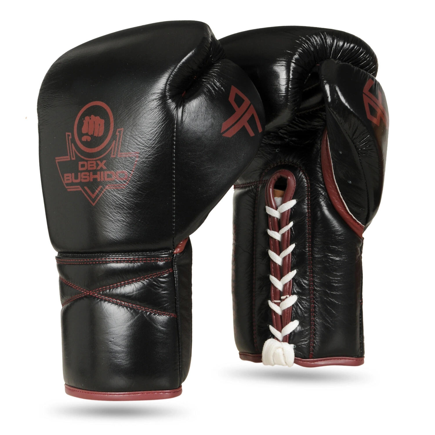 Wiązane rękawice bokserskie wielowarstwowe ProFighter Bordeaux DBX Bushido