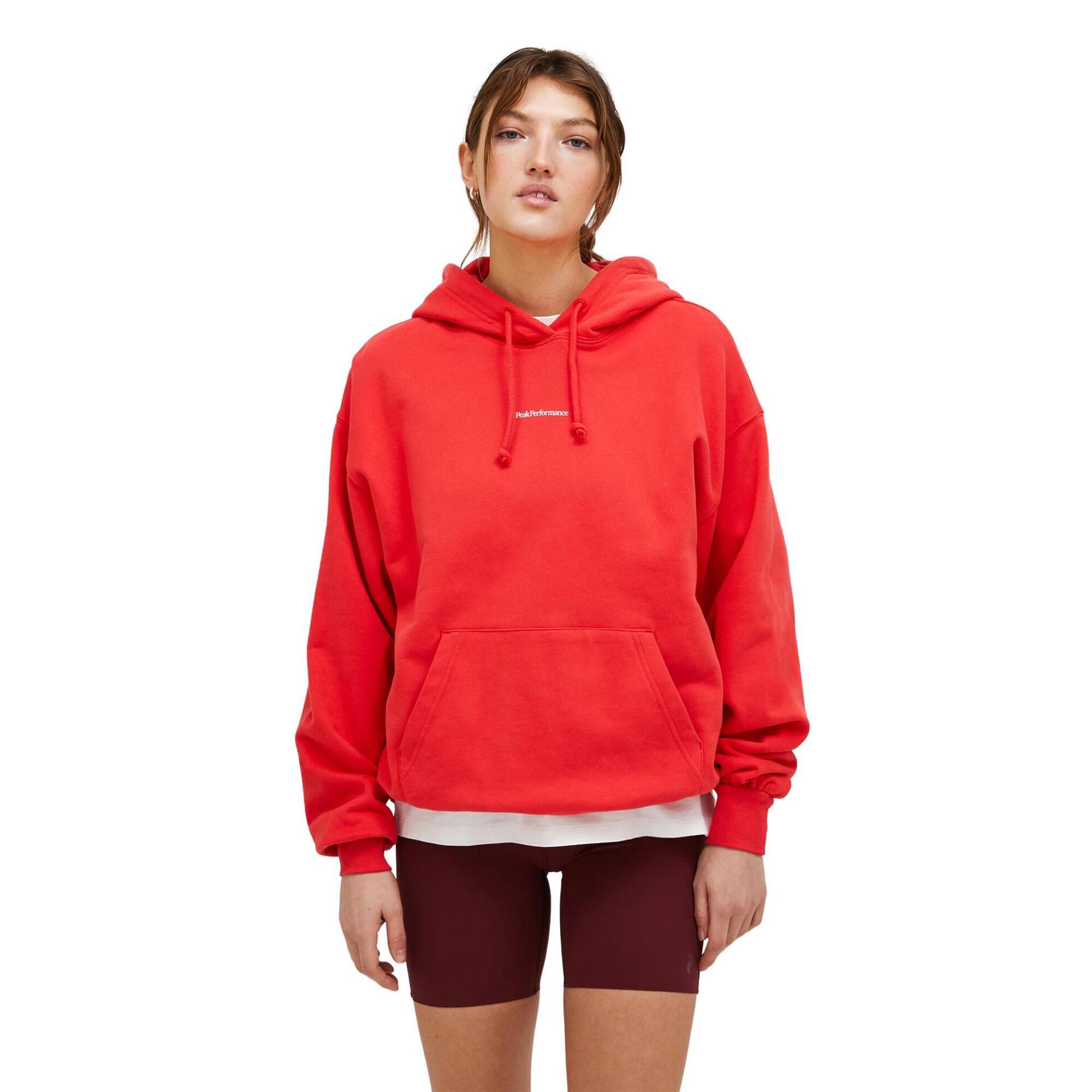 Bluza Peak Performance damska Original Terry Hood czerwona - M