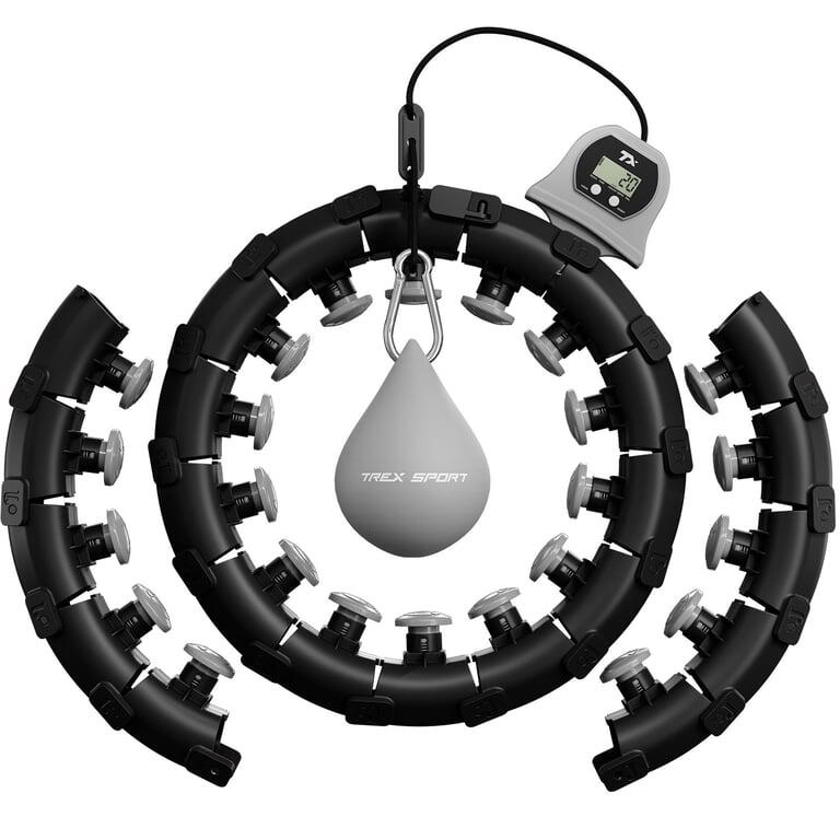 Hula hop z wypustkami Trex Sport obciążenie 400g licznik kalorii czarne