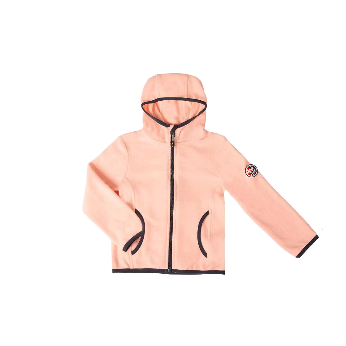 Polar dziecięcy AULP VLADI rozpinany z dwoma kieszeniami i kapturem