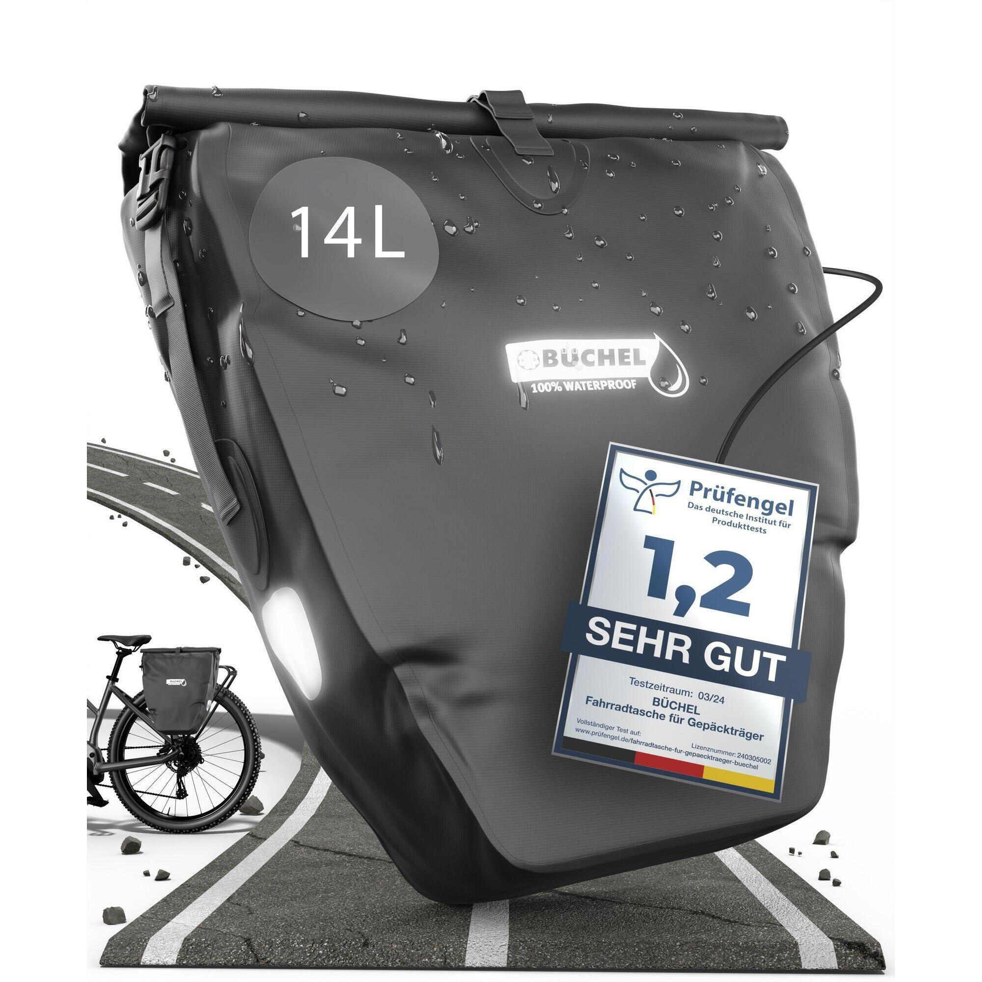 Torba Rowerowa 100% Wodoodporna 25,4 Litra - Czarna