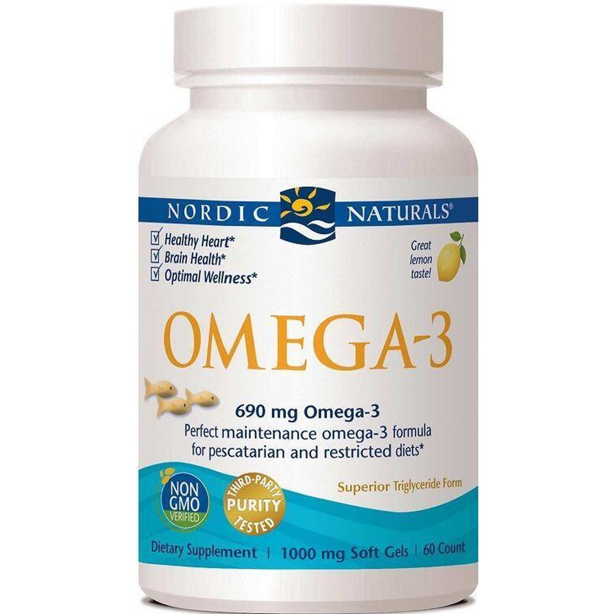 Nordic Naturals Omega-3 690mg Lemon (Fish Gelatin) - 60 fish gels