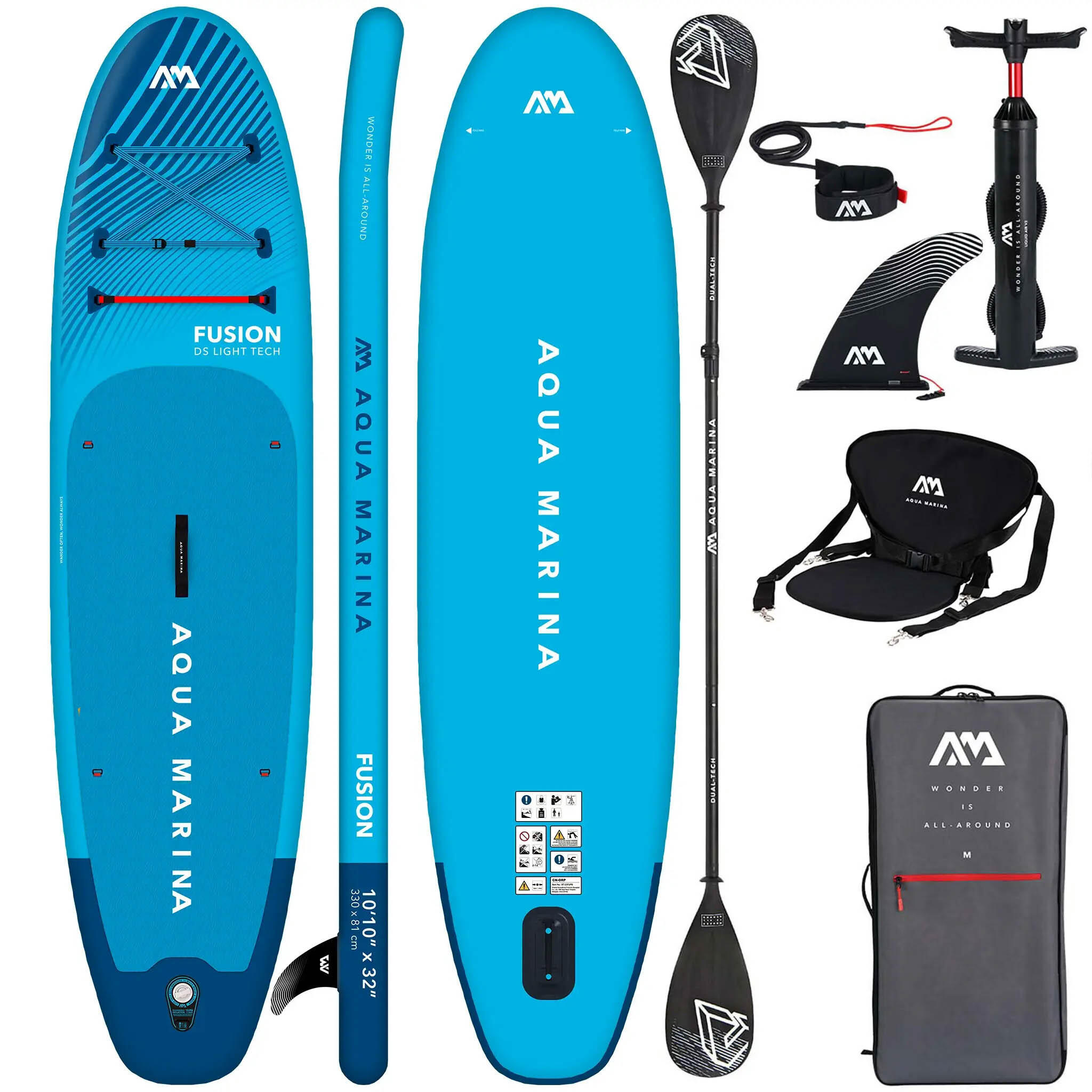 Deska do pływania SUP Aqua Marina Fusion 330 cm NIEBIESKI + COMBO