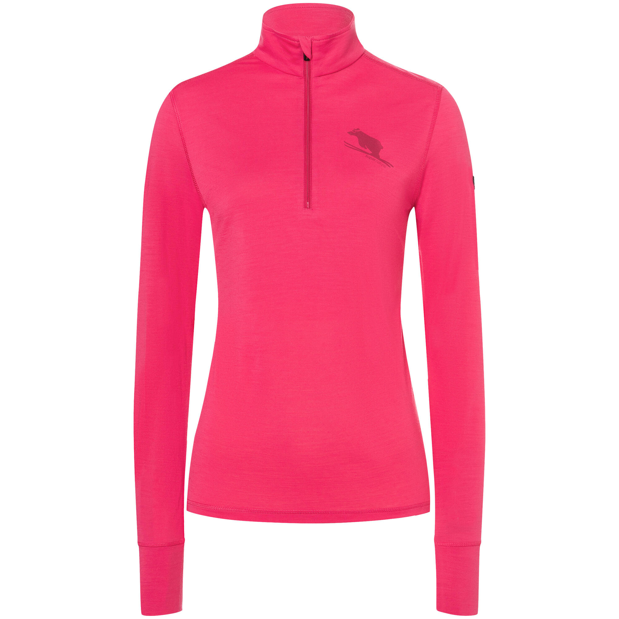 Koszulka termoaktywna z długim rękawem i półgolfem damska SUPER.NATURAL