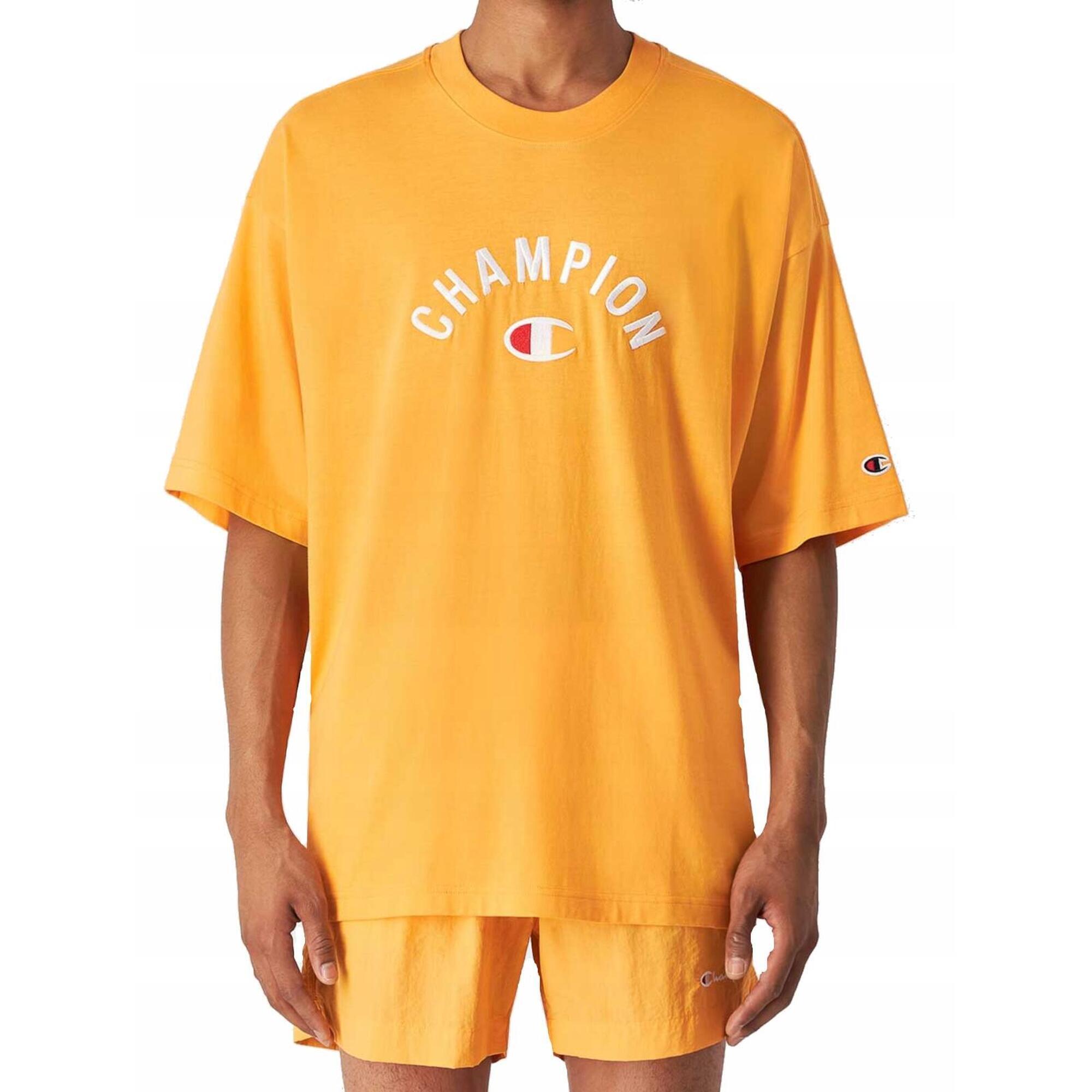 KOSZULKA męska CHAMPION 220798-OS059 bawełna pomarańczowy sportowy M