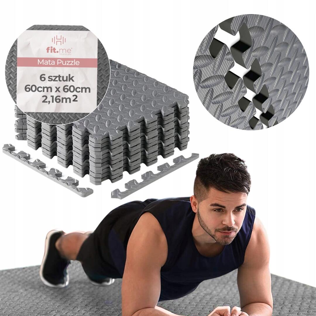 Mata Puzzle Pod Sprzęt Do Ćwiczeń 6 szt. Ochronna Podłoga Na Siłownię
