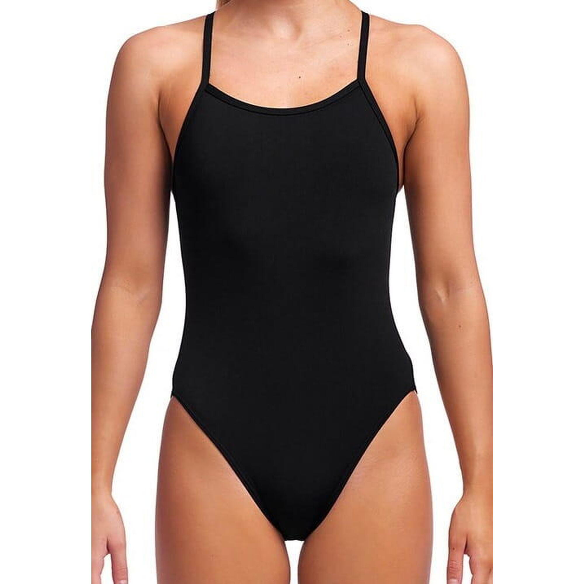 Dziewczęcy strój do pływania Funkita STILL BLACK - single strap 12 (DE 152-164)