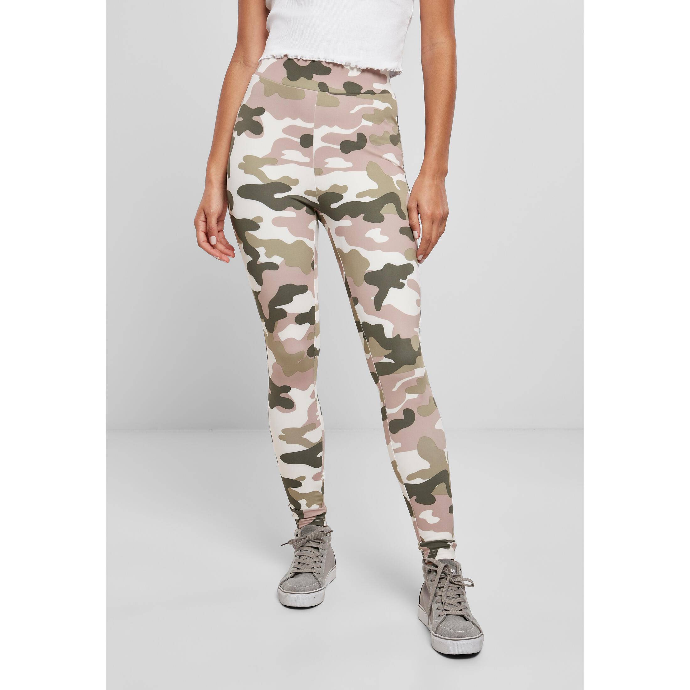 Damskie legginsy z wysoką talią Urban Classics Camo tech