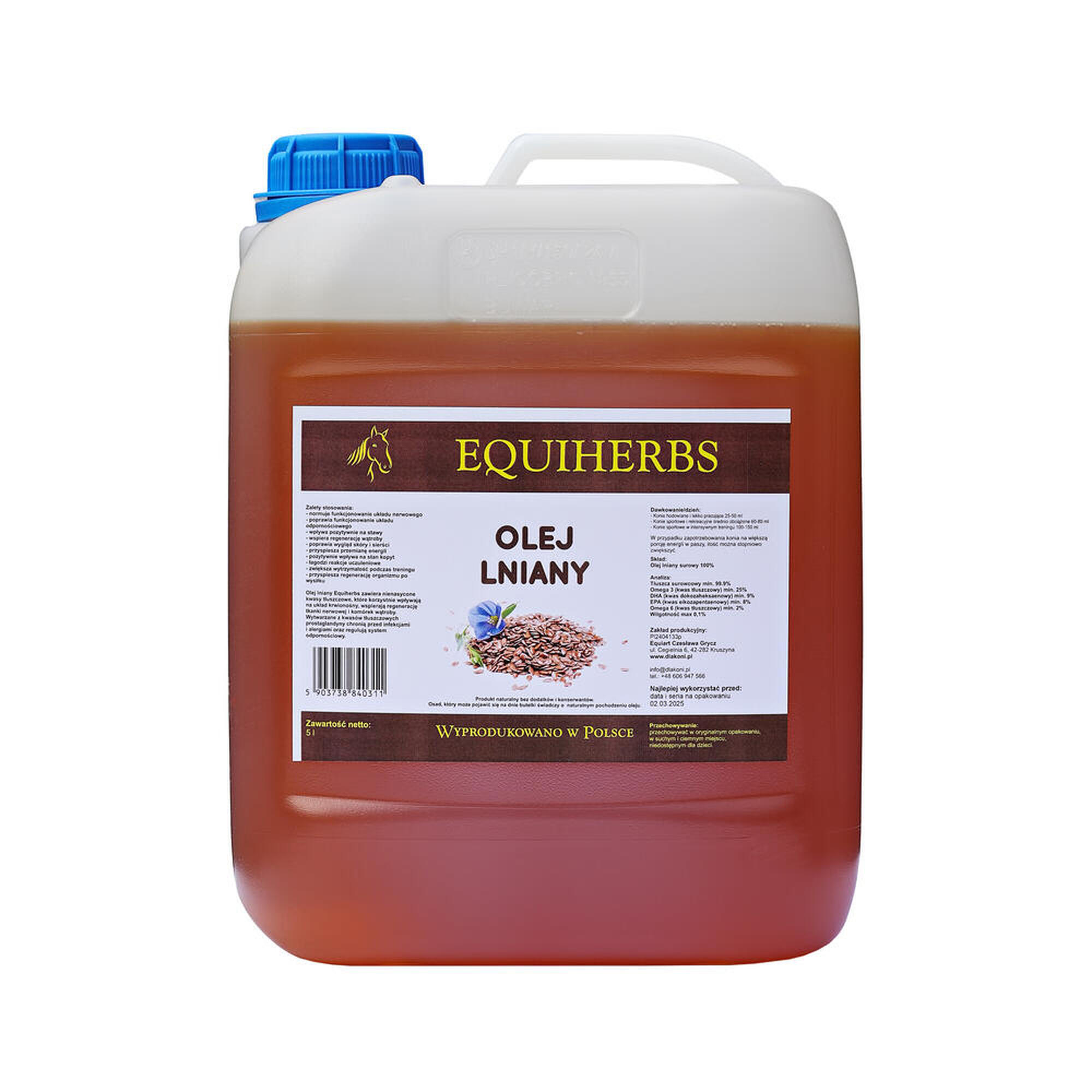 Olej lniany dla koni EQUIHERBS