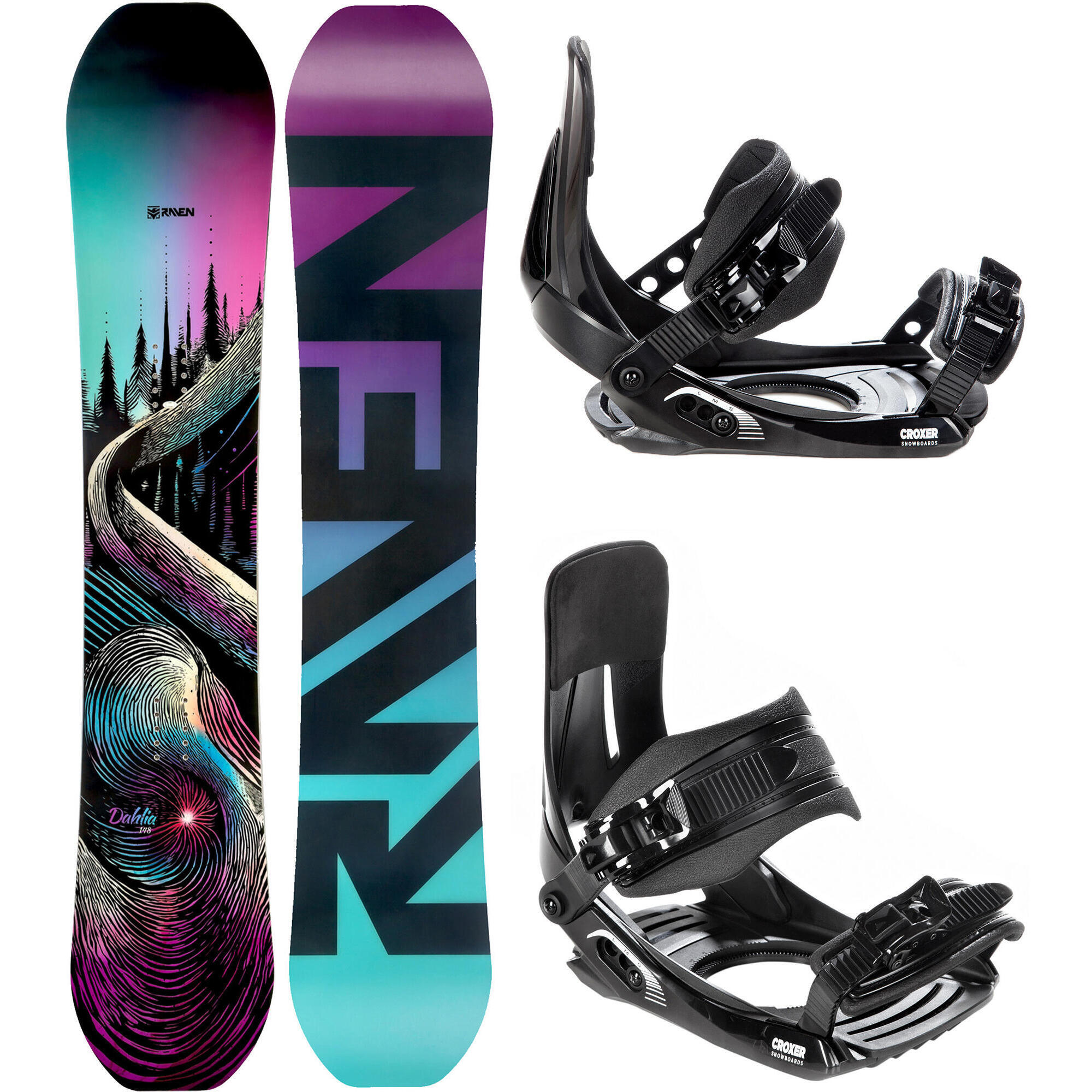 Zestaw Deska snowboardowa Raven Dahlia Carbon + wiązania Croxer MP180