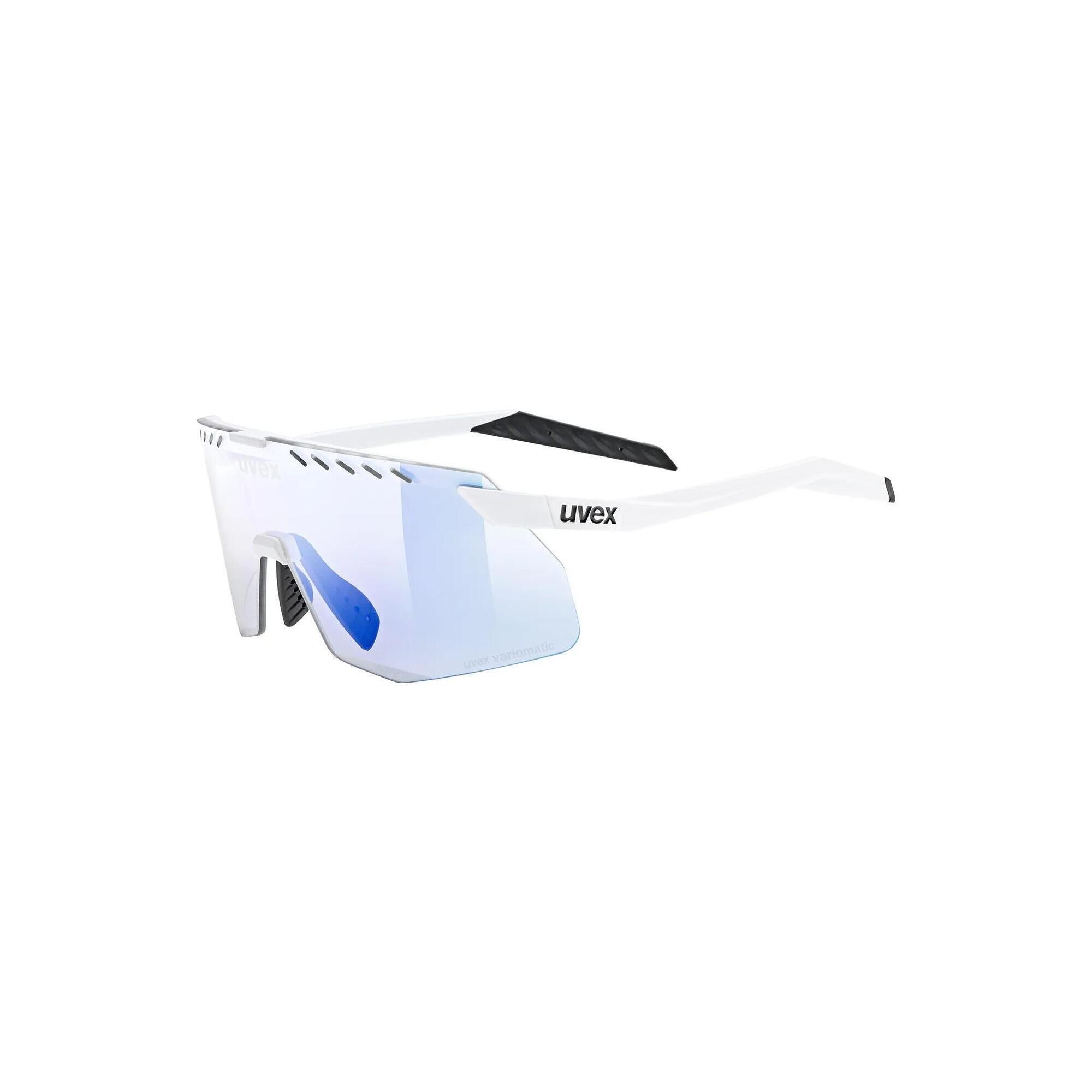 Okulary rowerowe Uvex Pace Stage S V - white matt/mirror blue