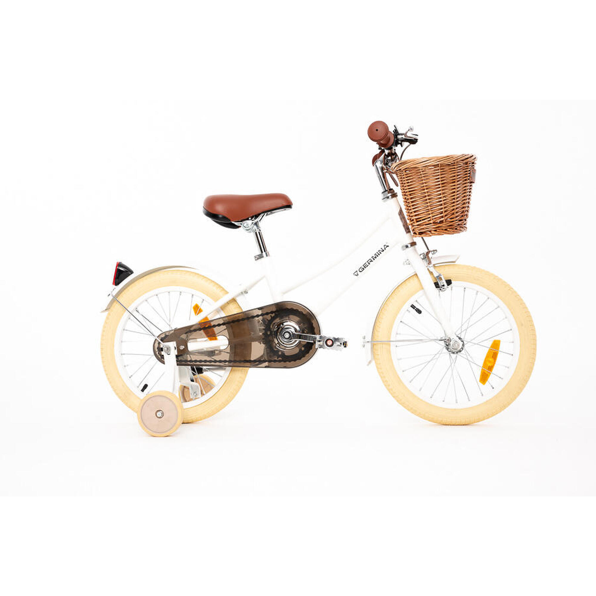 Rower dziecięcy 16" VINTAGE GERMINA kółka boczne, koszyk