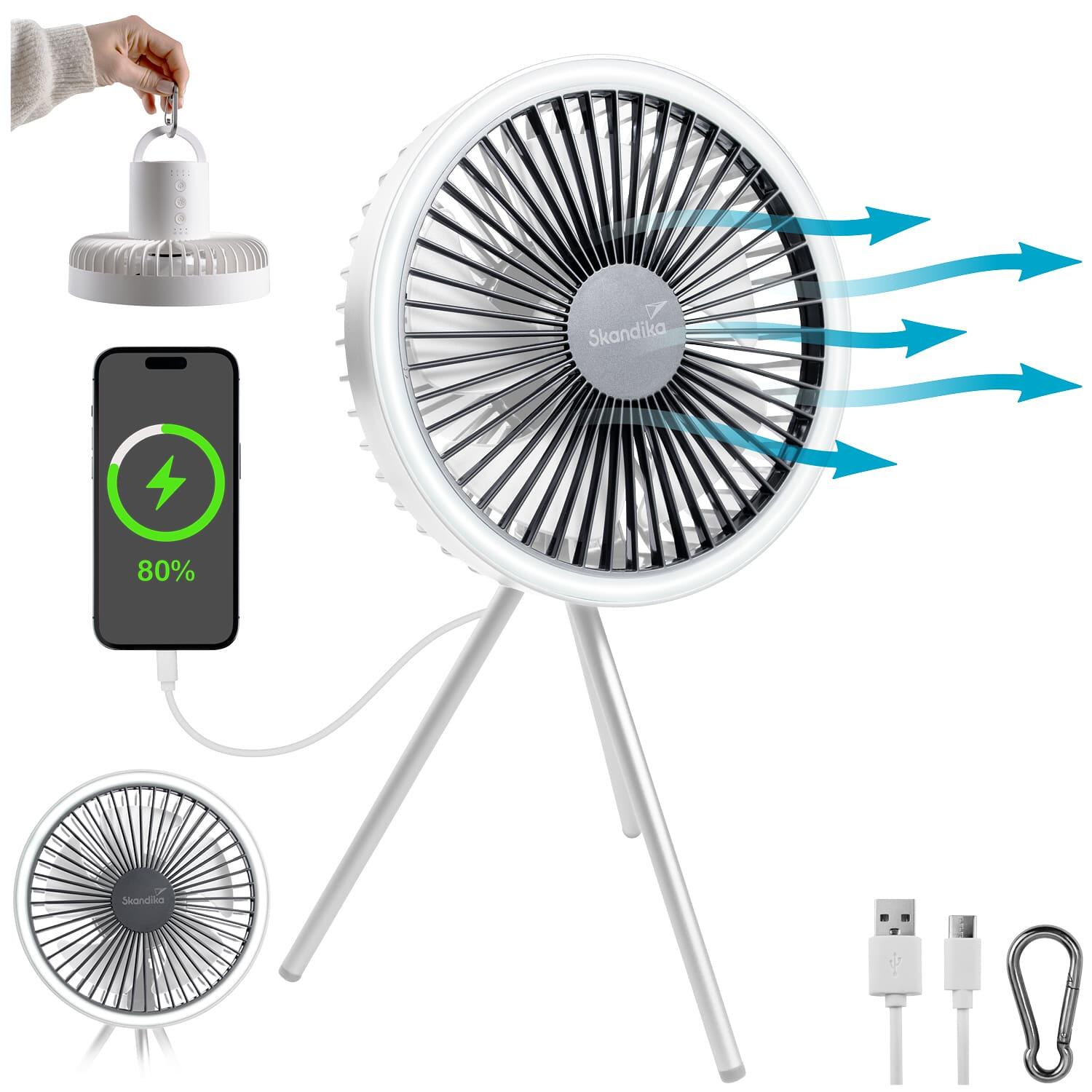 Lampka lampa kempingowa turystyczna 3w1 Solvind, wentylator i powerbank