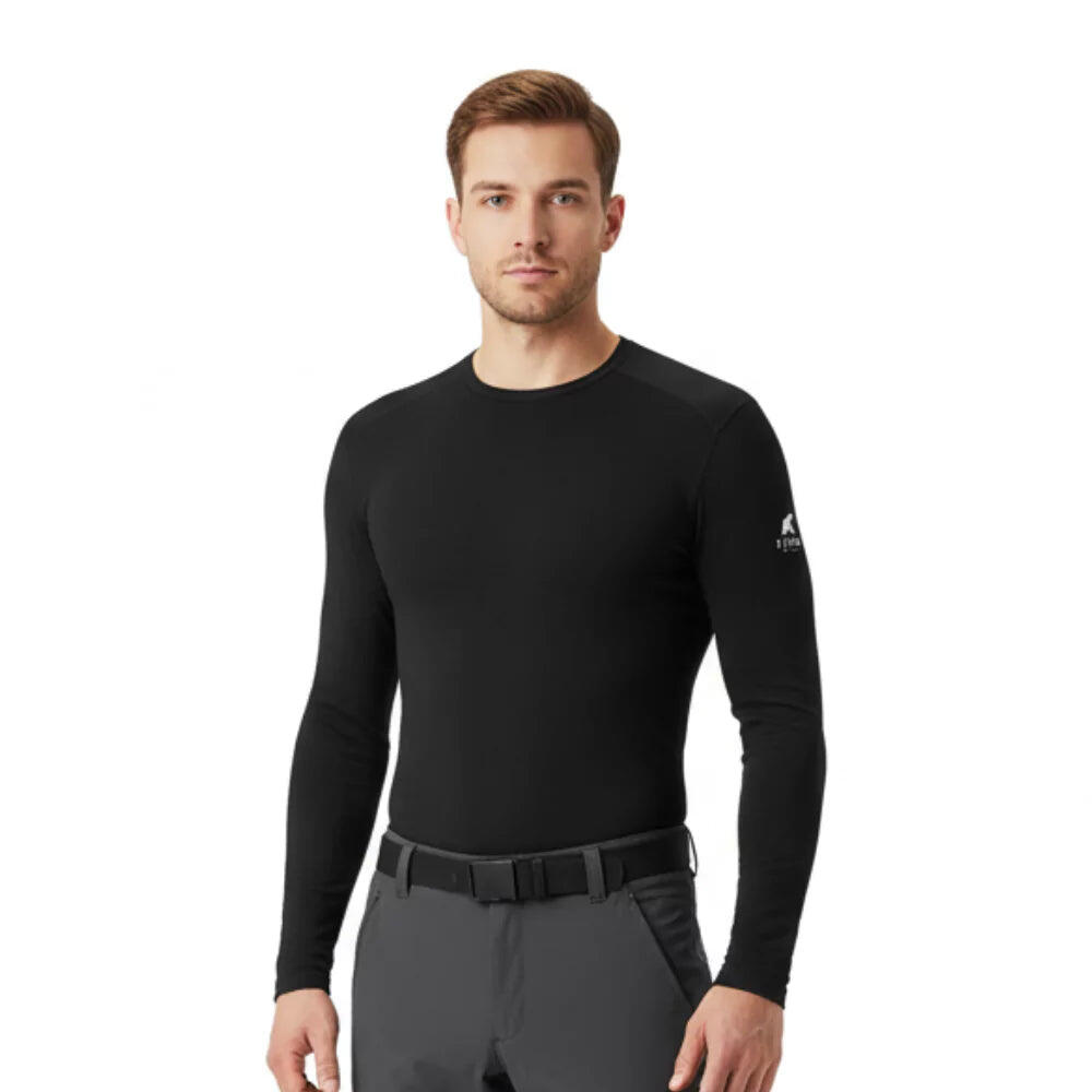 Męska koszulka z długim rękawem z wełny merynosów - Finn 140