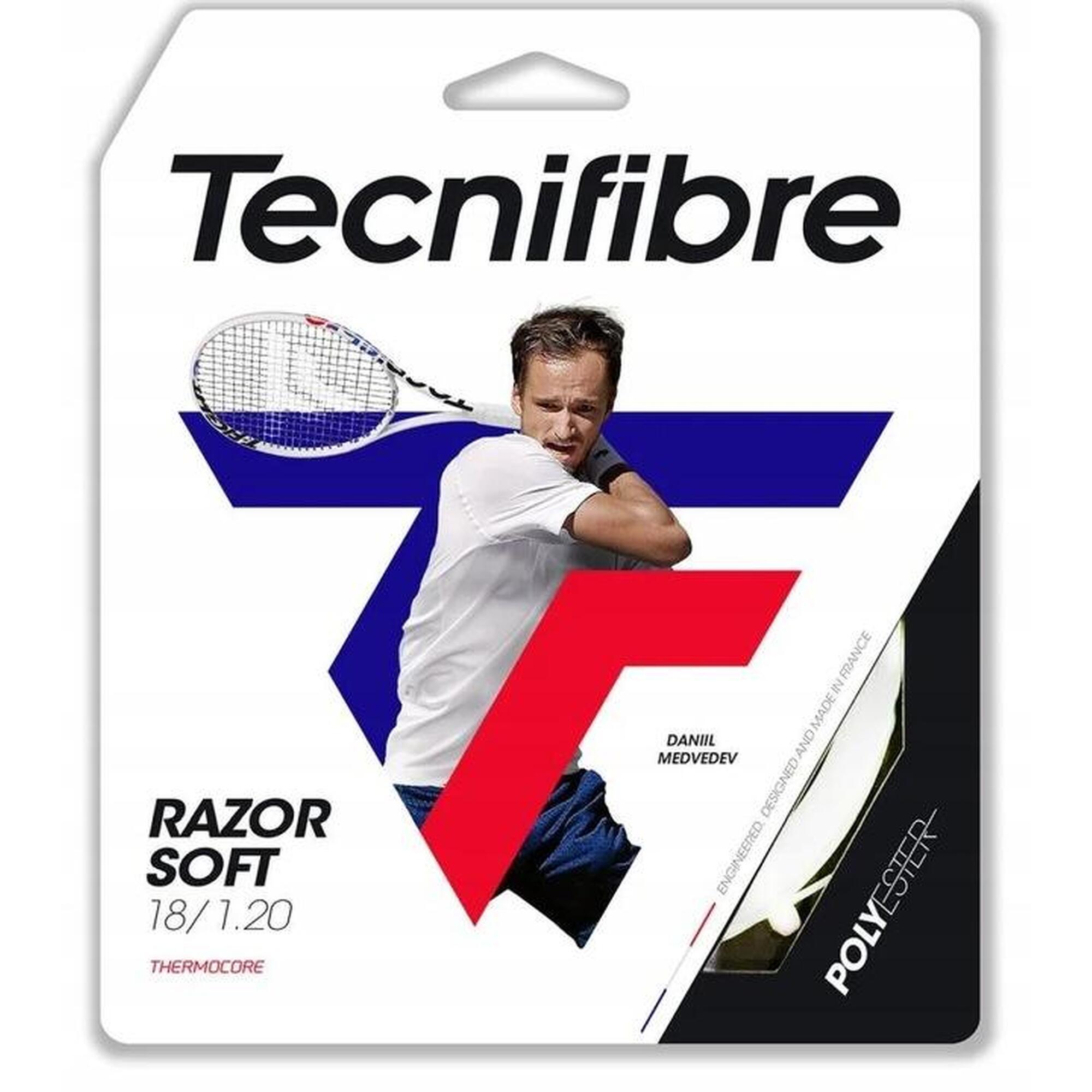 Naciąg tenisowy biały Tecnifibre Razor Soft (12 m)