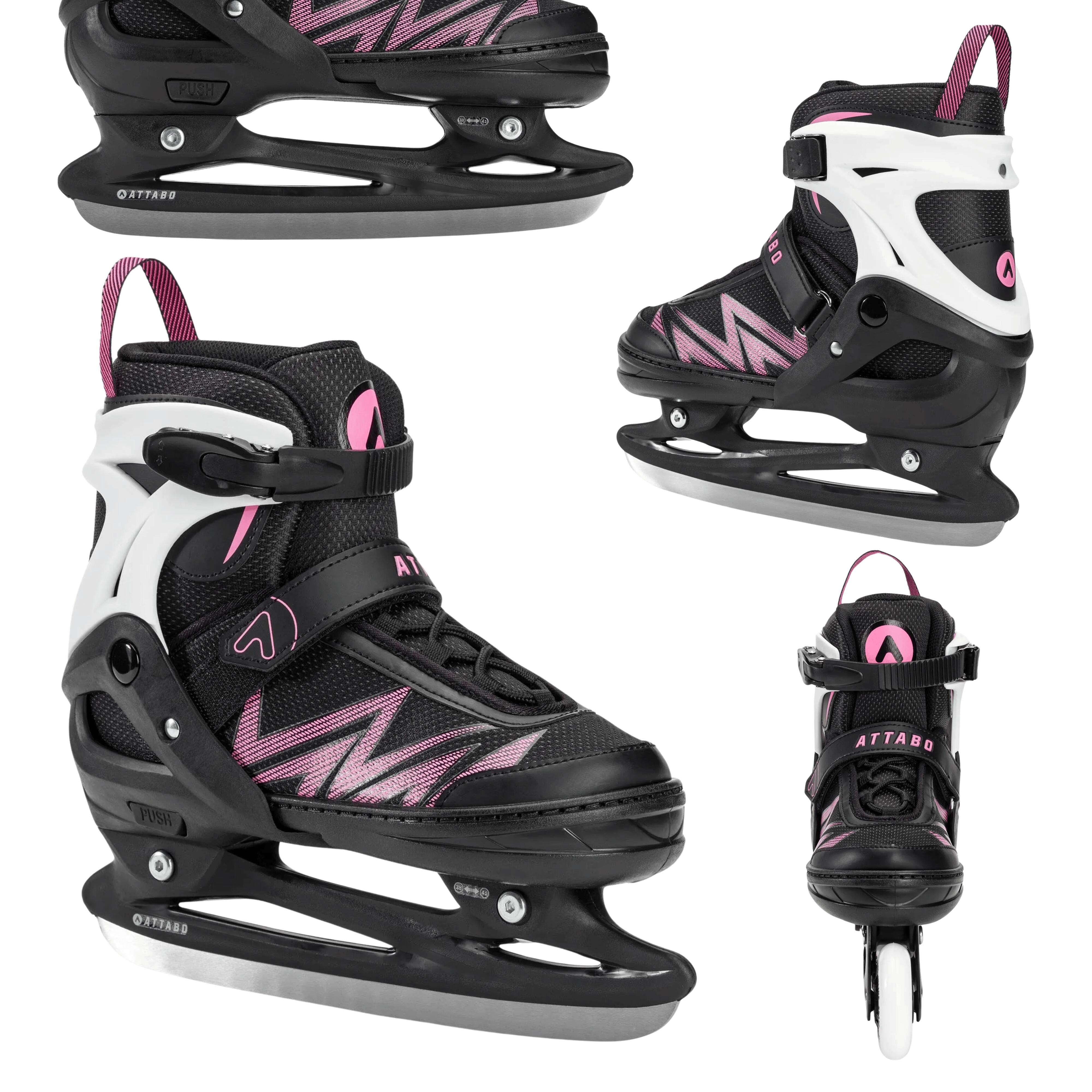 Łyżworolki dziecięce ATTABO 2w1 rolki i łyżwy Kylo róż Regulowane