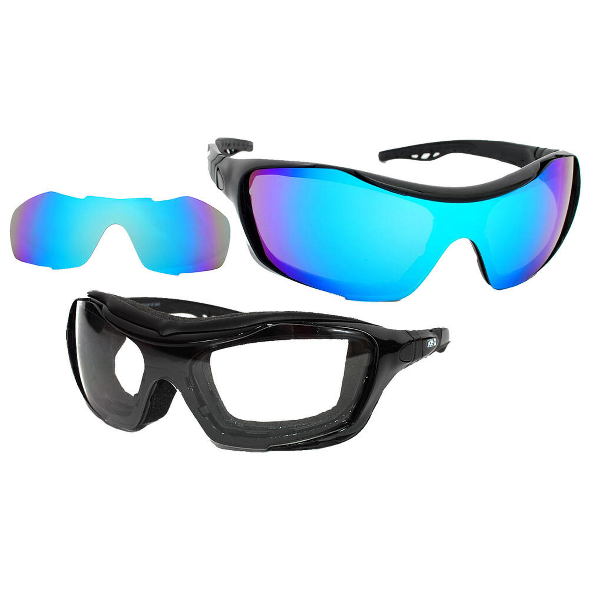 Okulary narciarskie Ice-Q Ski'N'Roll-2 Clear S0/Blue Revo S3