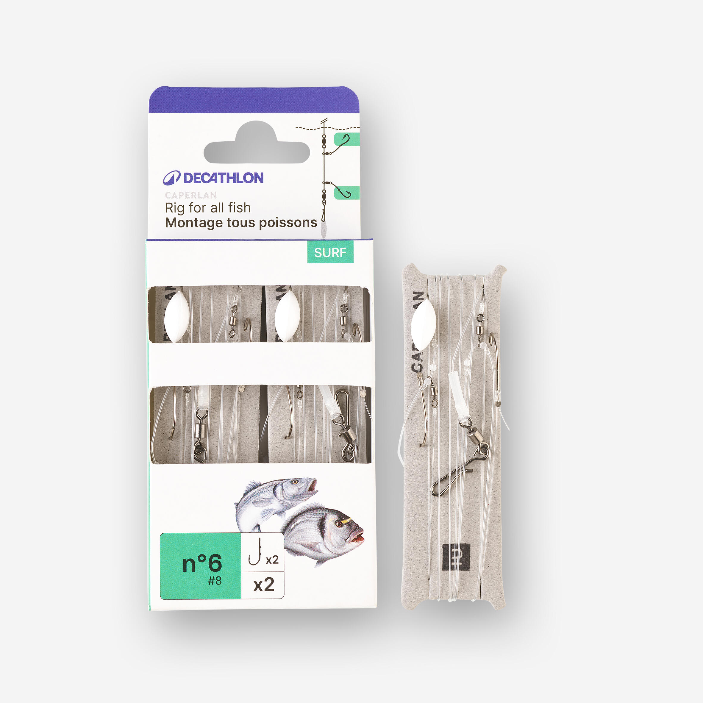 Zestaw surfcastinowy uniwersalny X2 haczyk nr 6