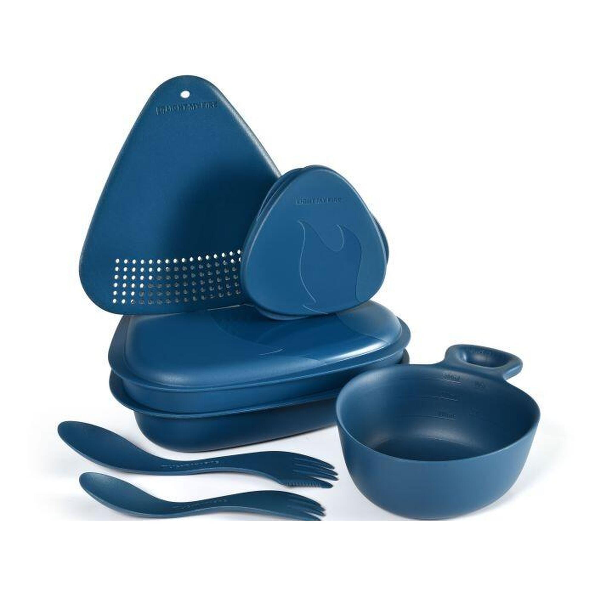 Menażka zestaw naczyń turystycznych ze sporkami Outdoor