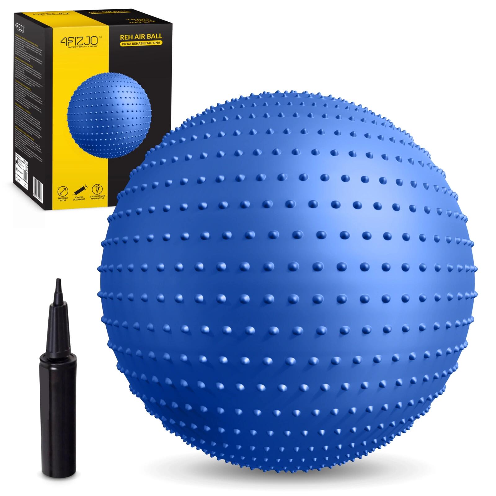 Piłka dmuchana do ćwiczeń z wypustkami 4FIZJO 65 cm