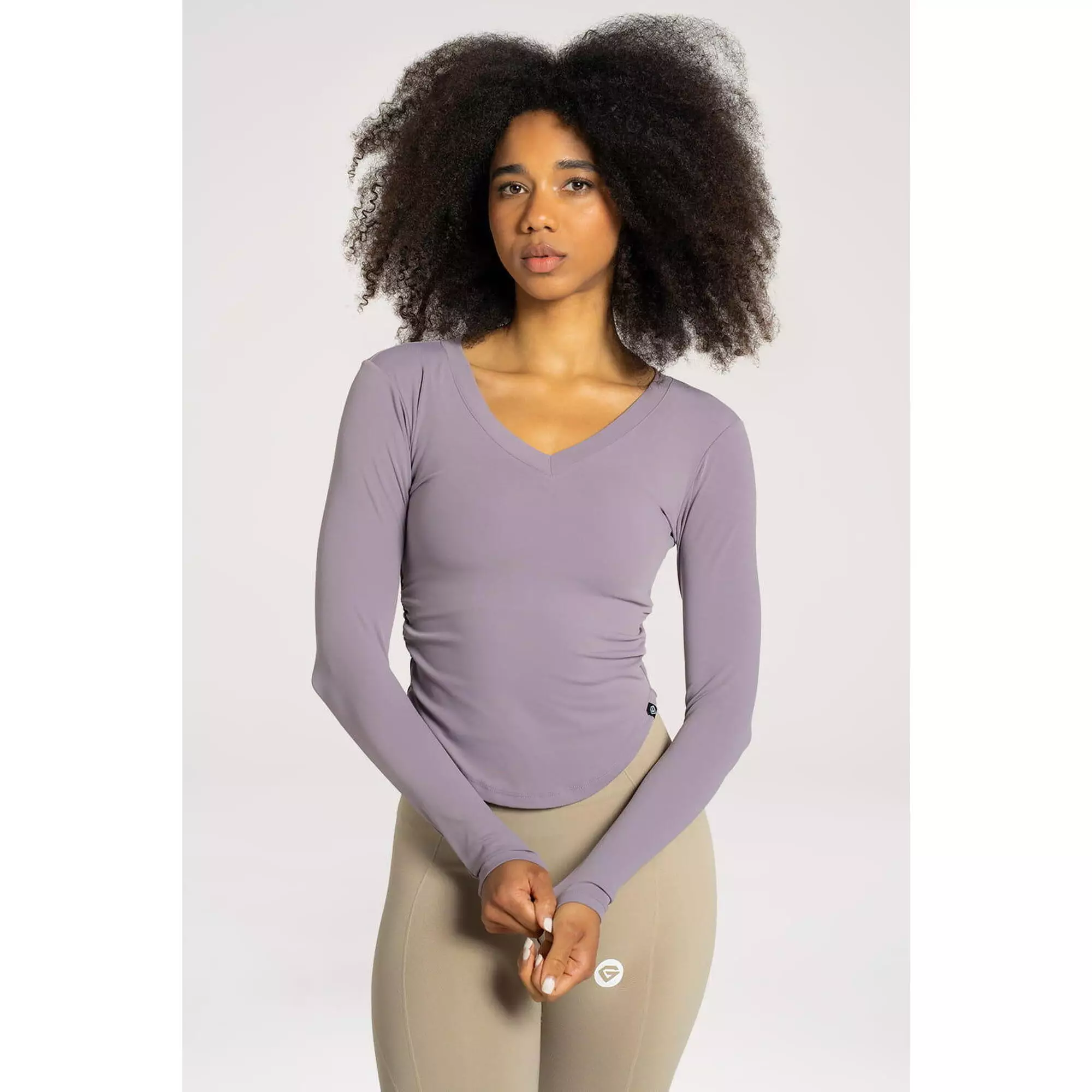 Koszulka fitness damska Gym Glamour wycięta z długimi rękawami