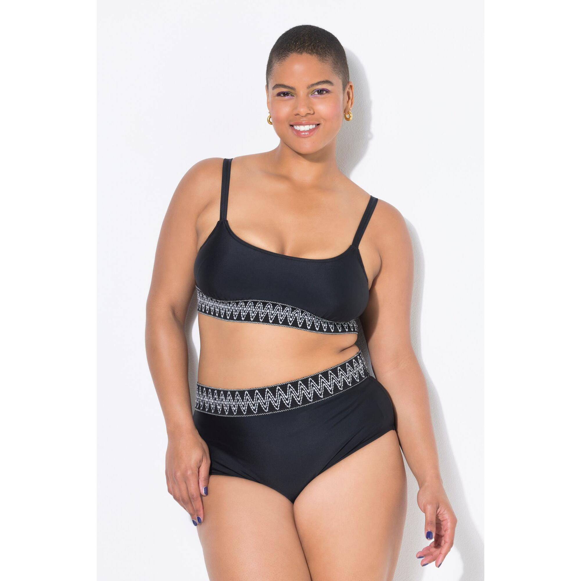 Damskie Figi od bikini wysoki stan pas z haftem