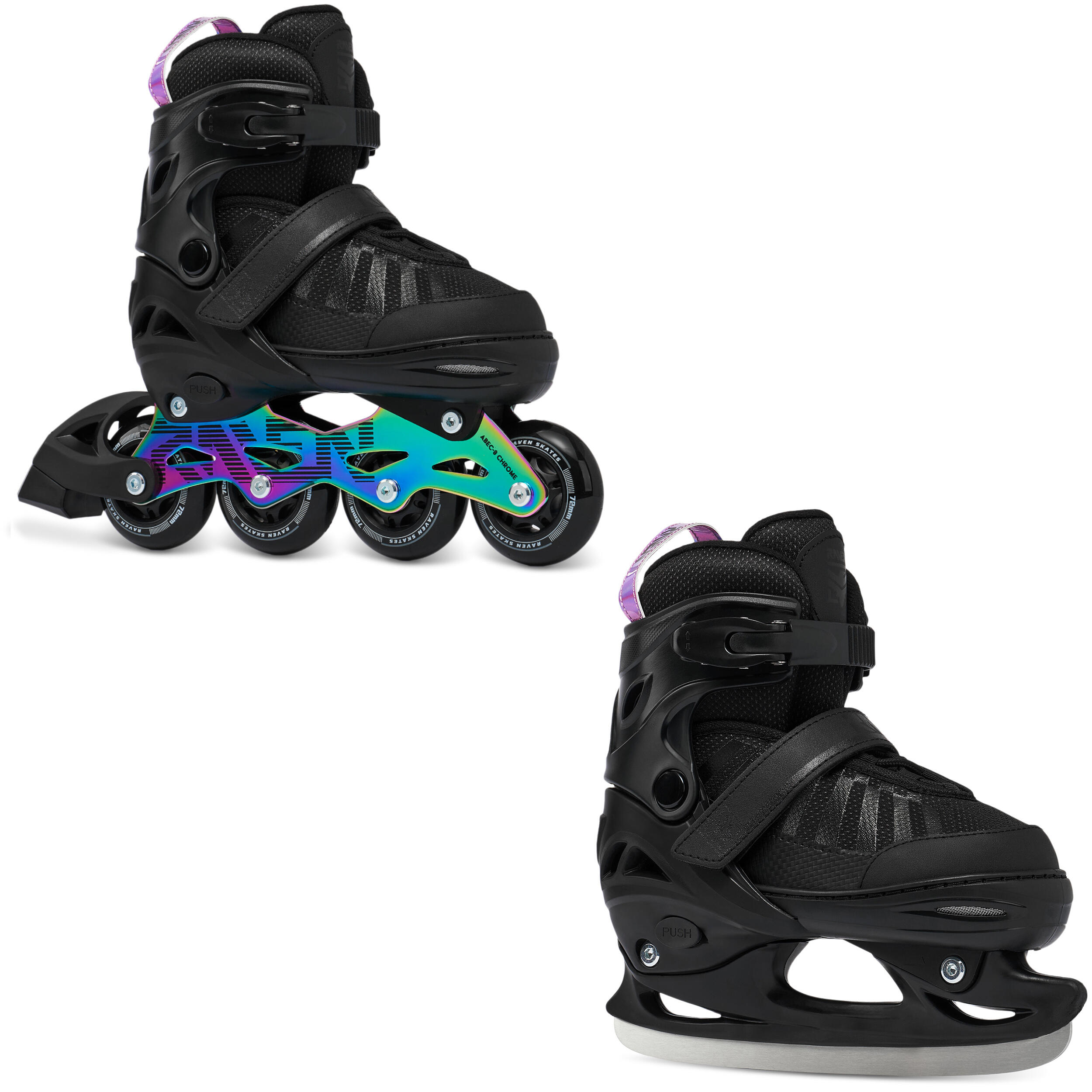 Rolki Łyżwy Hokejowe Regulowane 2w1 Raven Oxen