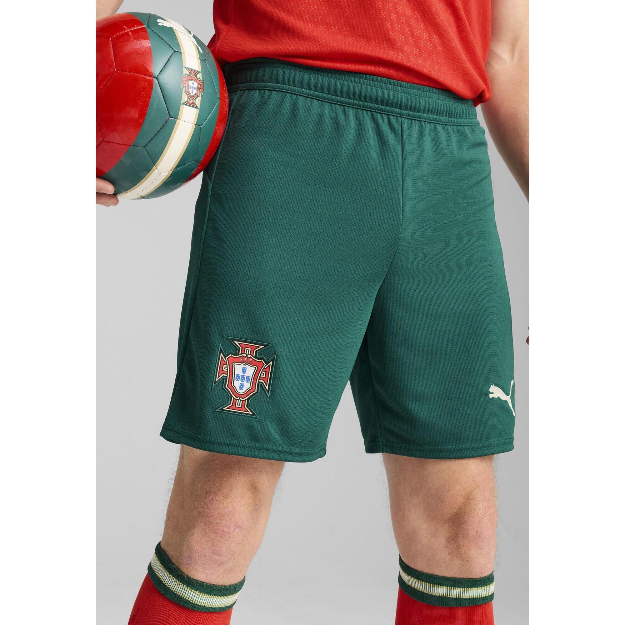 Męskie szorty Portugalia 2025 PUMA Blessing Green Sugared Almond Beige