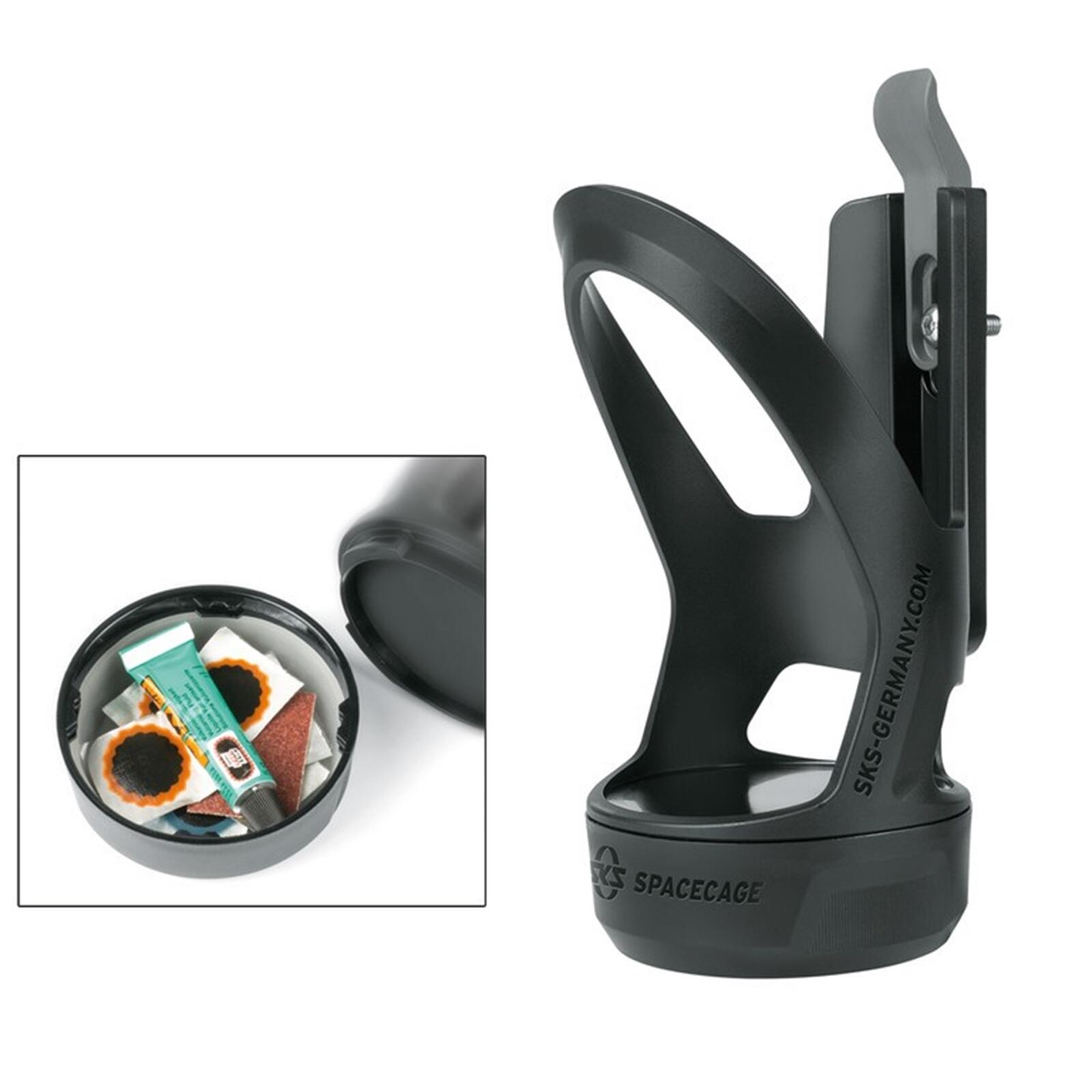 Koszyk rowerowy na bidon ze schowkiem SKS Germany Spacecage