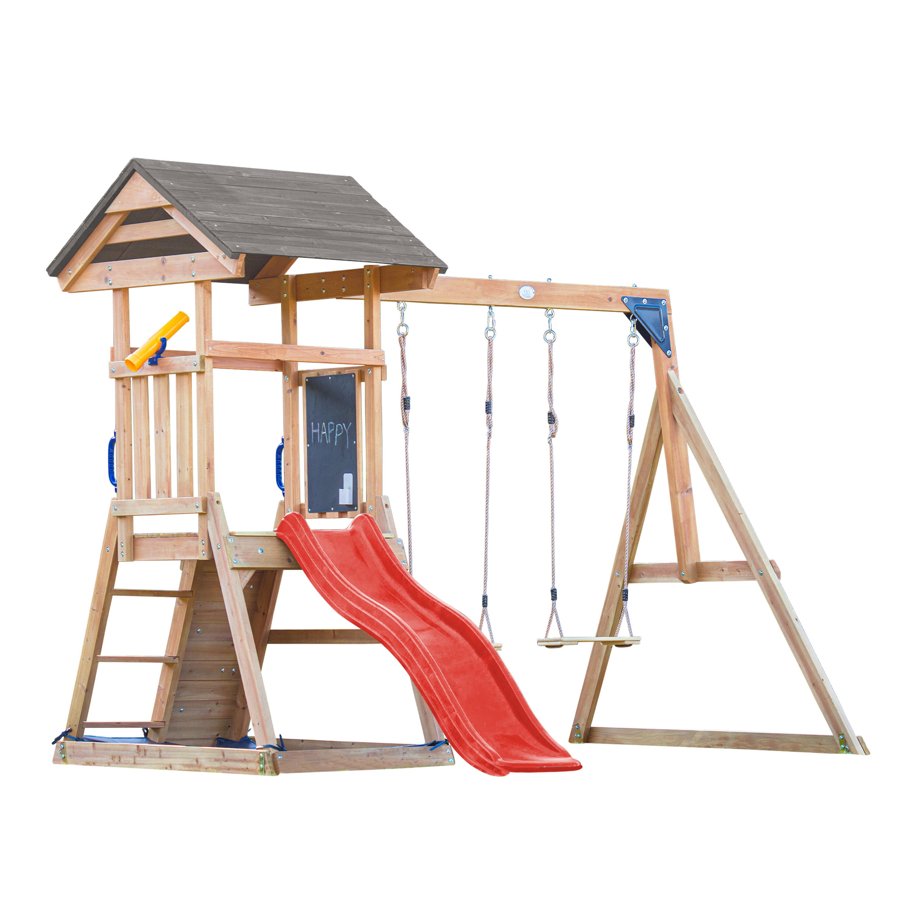AXI Mia Drewniany plac zabaw z 2 huśtawkami i zjeżdżalnią