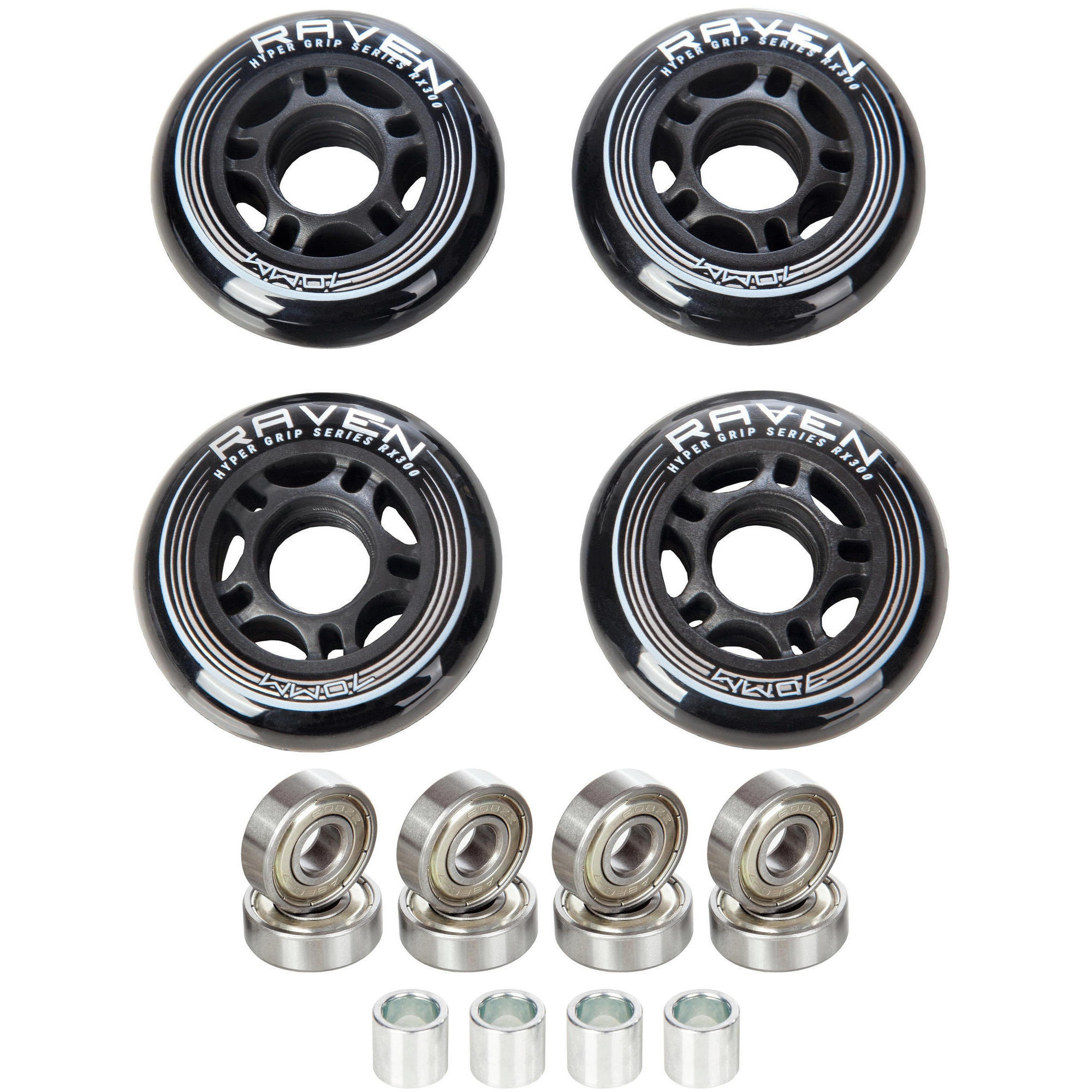 4x Kółka do rolek 70mm + 8x Łożyska RAVEN Abec7