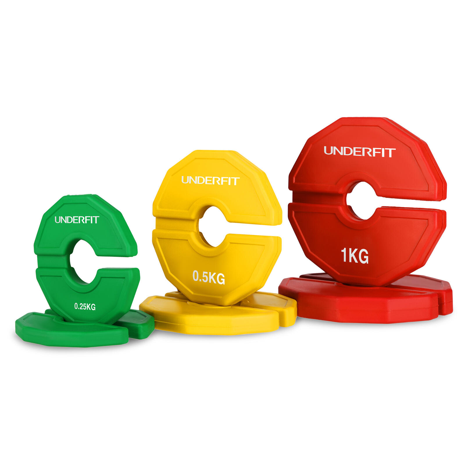 Zestaw talerzy progresywnych UNDERFIT 2 x 0,25 - 1 KG (3,5 KG) do gryfu