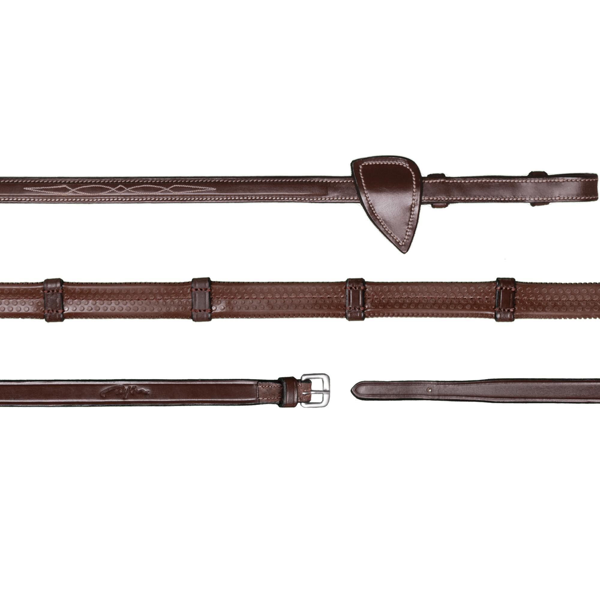 Dy'on 1/2 (13mm) Rubber Teugels 7 Lederen Stops Hunter Coll. Bruin -