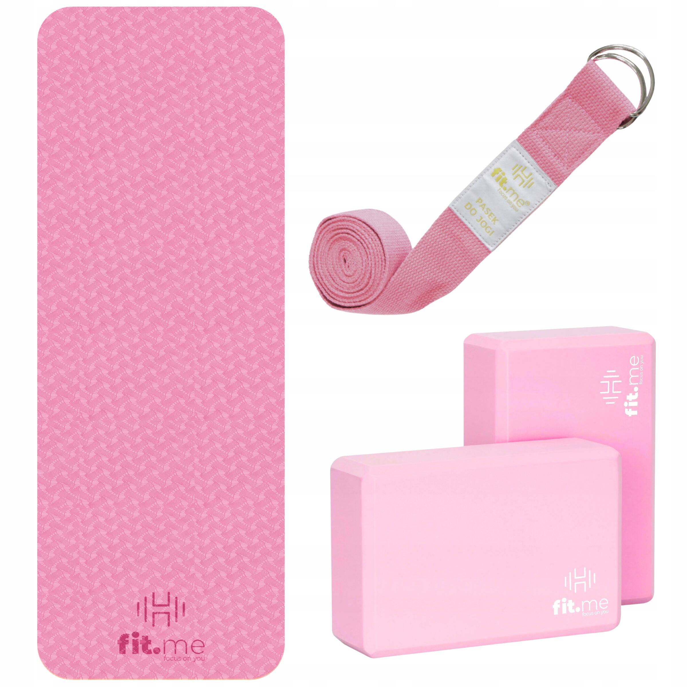 Zestaw Do Jogi Mata Antypoślizgowa Kostki 2 Szt. Pasek Do Jogi