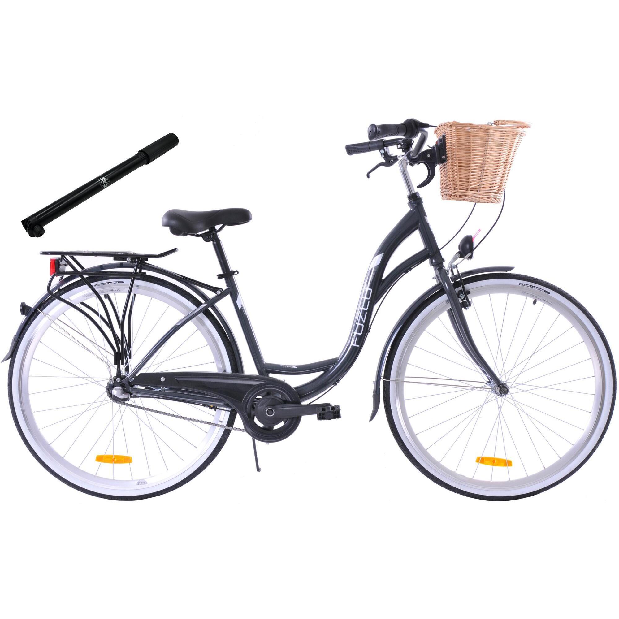 Rower miejski 28 Fuzlu Nevada S3 grafitowy