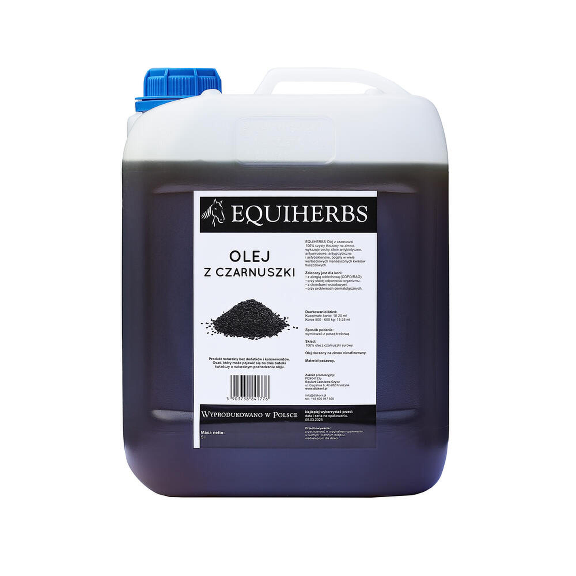 Olej z czarnuszki dla koni EQUIHERBS