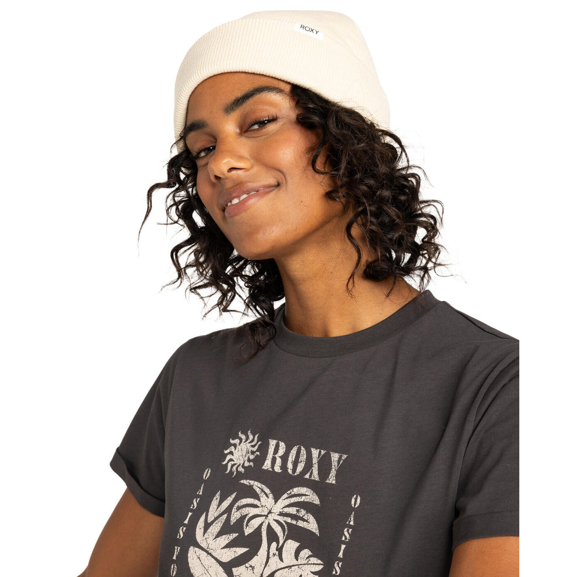 Czapka z mankietem dla Kobiety TROPICAL SNOW Beżowy